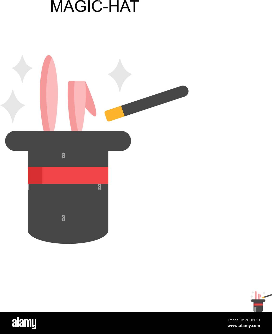 Icône de vecteur simple Magic-Hat.Modèle de conception de symbole d'illustration pour élément d'interface utilisateur Web mobile. Illustration de Vecteur