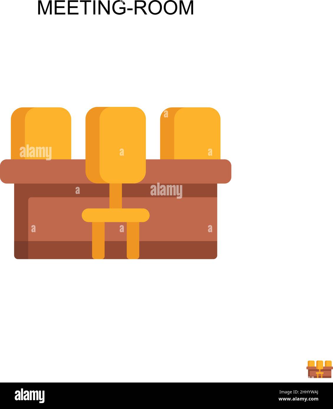 Icône vecteur simple de la salle de réunion.Modèle de conception de symbole d'illustration pour élément d'interface utilisateur Web mobile. Illustration de Vecteur