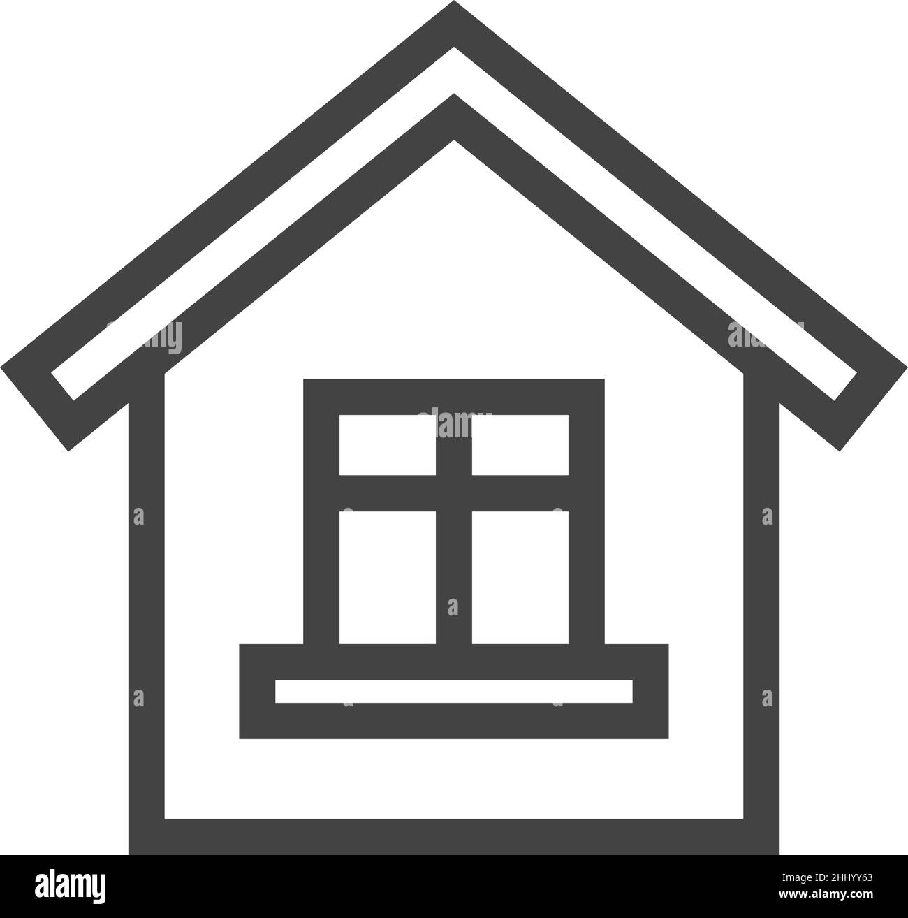 Icône de maison linéaire.Symbole Accueil.Façade de bâtiment Illustration de Vecteur