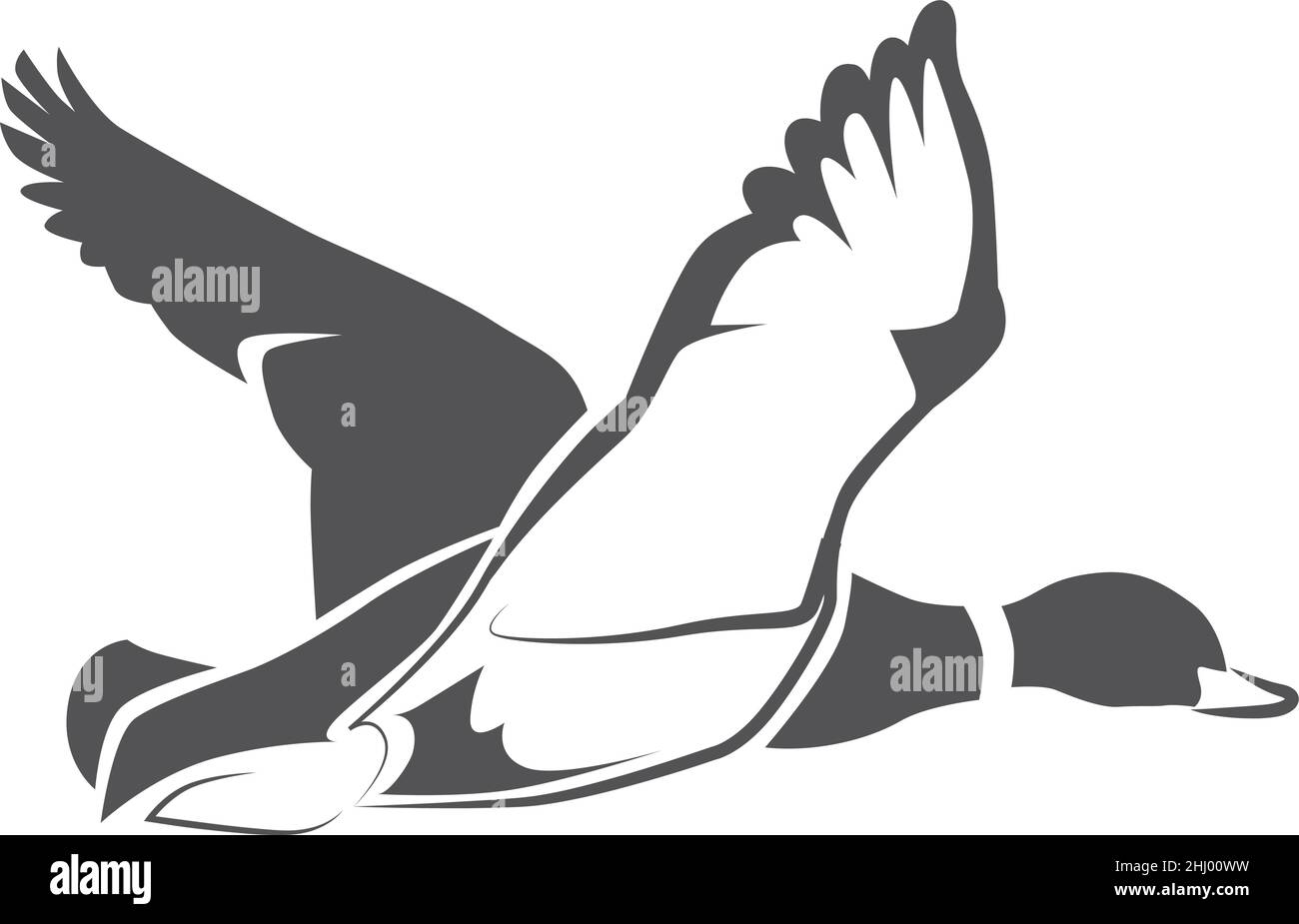 Icône de canard volant.Vol d'oiseau sauvage.Magnifique jardin Illustration de Vecteur