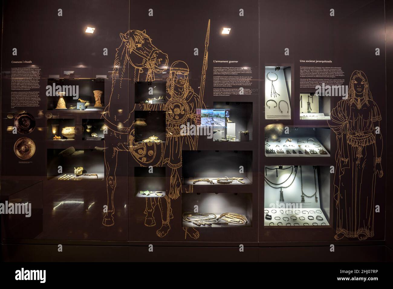 Musée terres de l'Ebre à Amposta.Pièces de la salle ibérique, dont certaines ont été trouvées dans la colonie Moleta del Remei (Tarragone, Espagne) Banque D'Images