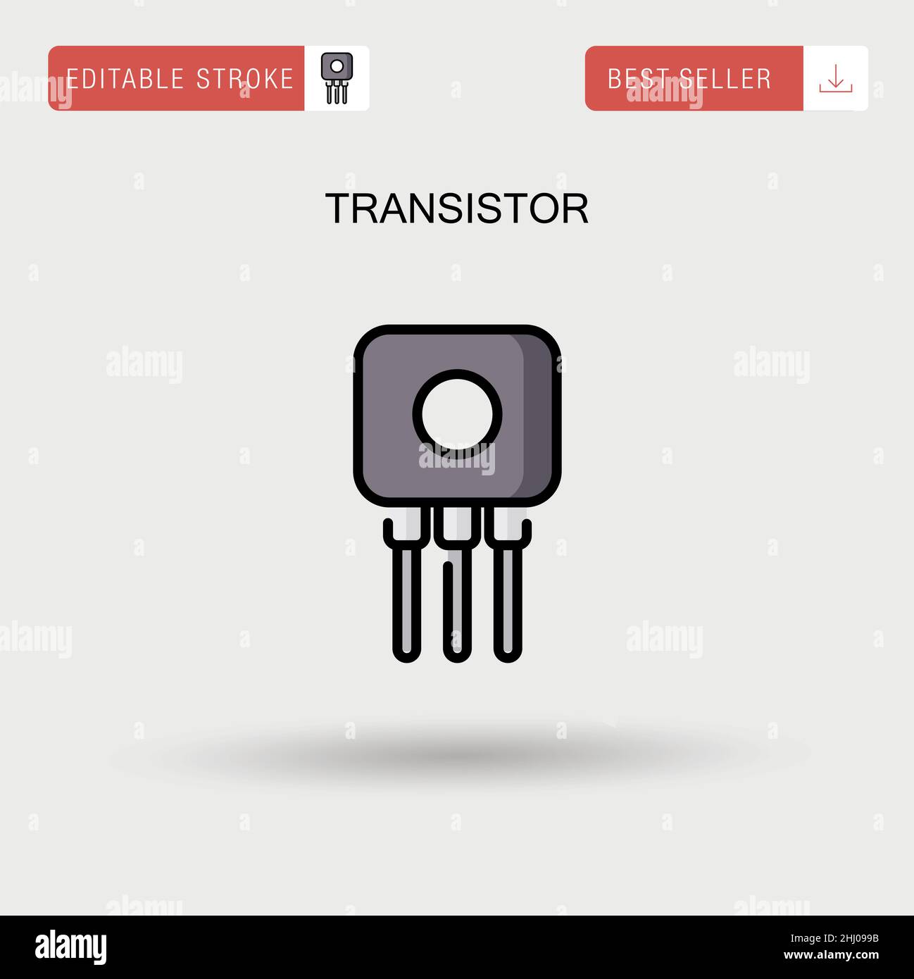 Icône de vecteur simple transistor. Illustration de Vecteur
