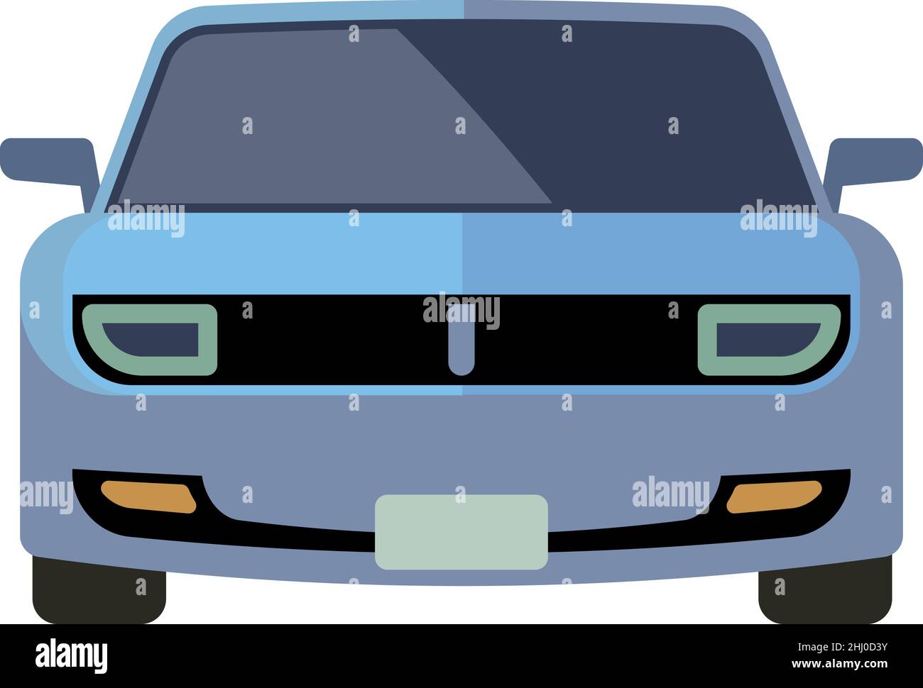 Vue avant de la voiture.Logo de la famille automobile.Icône transport Illustration de Vecteur