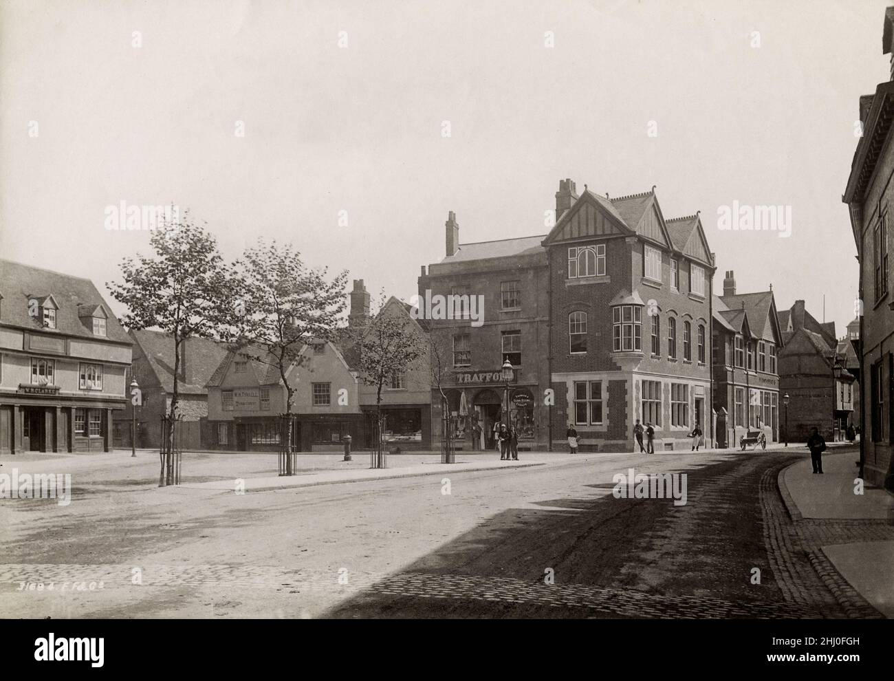 Photographie vintage, fin 19th, début 20th siècle, vue de 1893 - The Square, Abingdon, Oxfordshire Banque D'Images