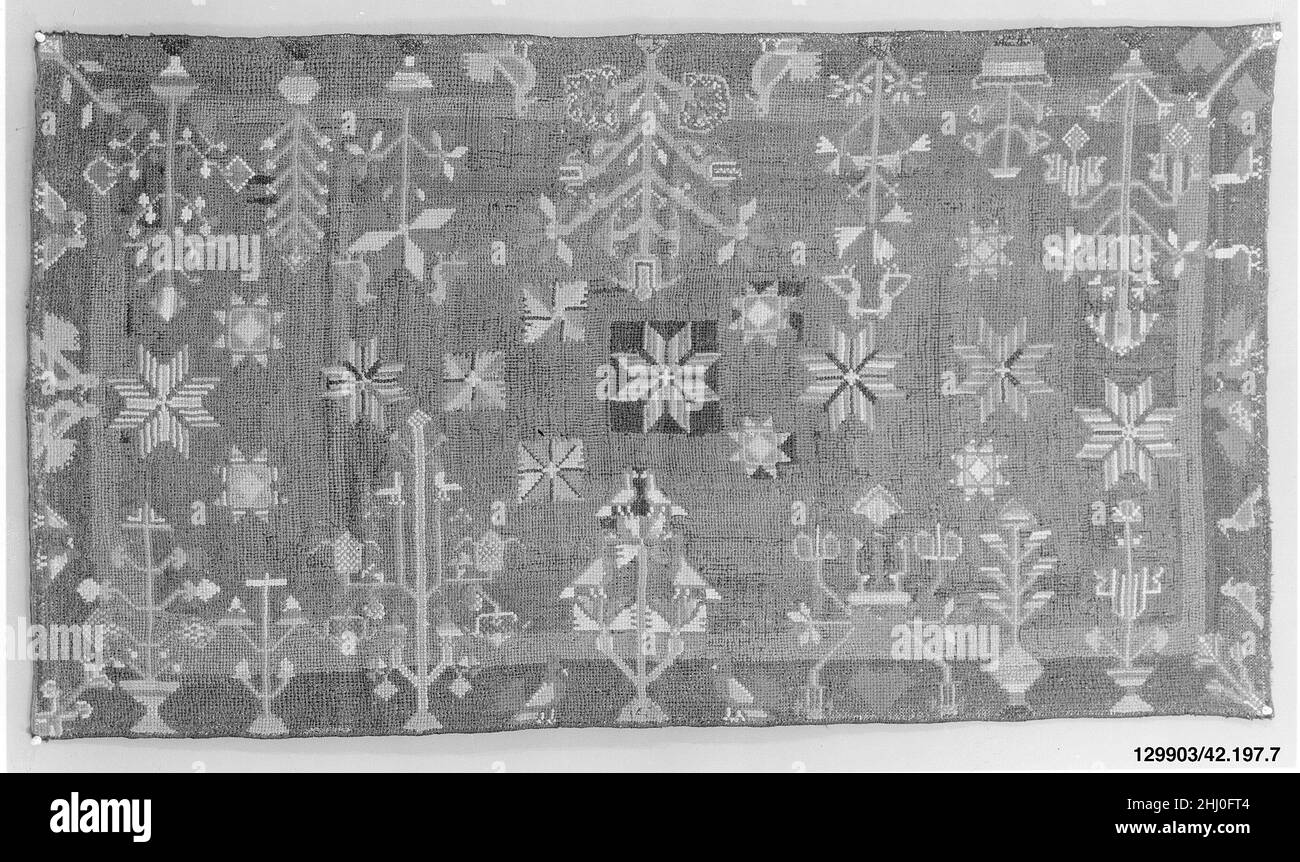 Tapis brodé ca.1870s américain.Tapis brodé 13934 Banque D'Images