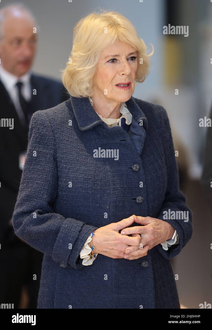 La duchesse de Cornwall lors d'une visite à la bibliothèque Bodleian de l'Université d'Oxford.Date de la photo: Mercredi 26 janvier 2022. Banque D'Images
