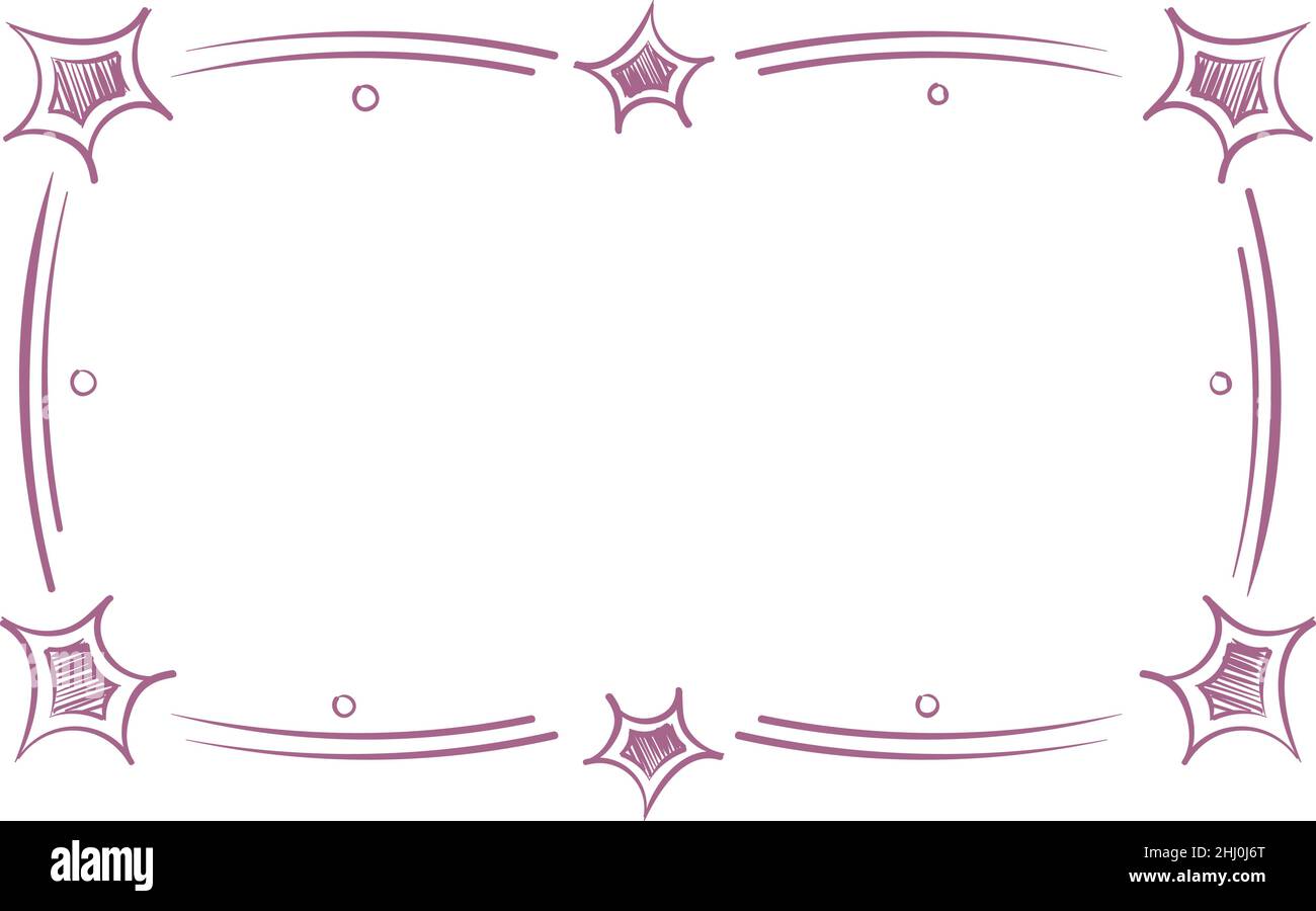 Cadre en forme de caniche décoratif.Étiquette vide avec étoiles décoratives Illustration de Vecteur