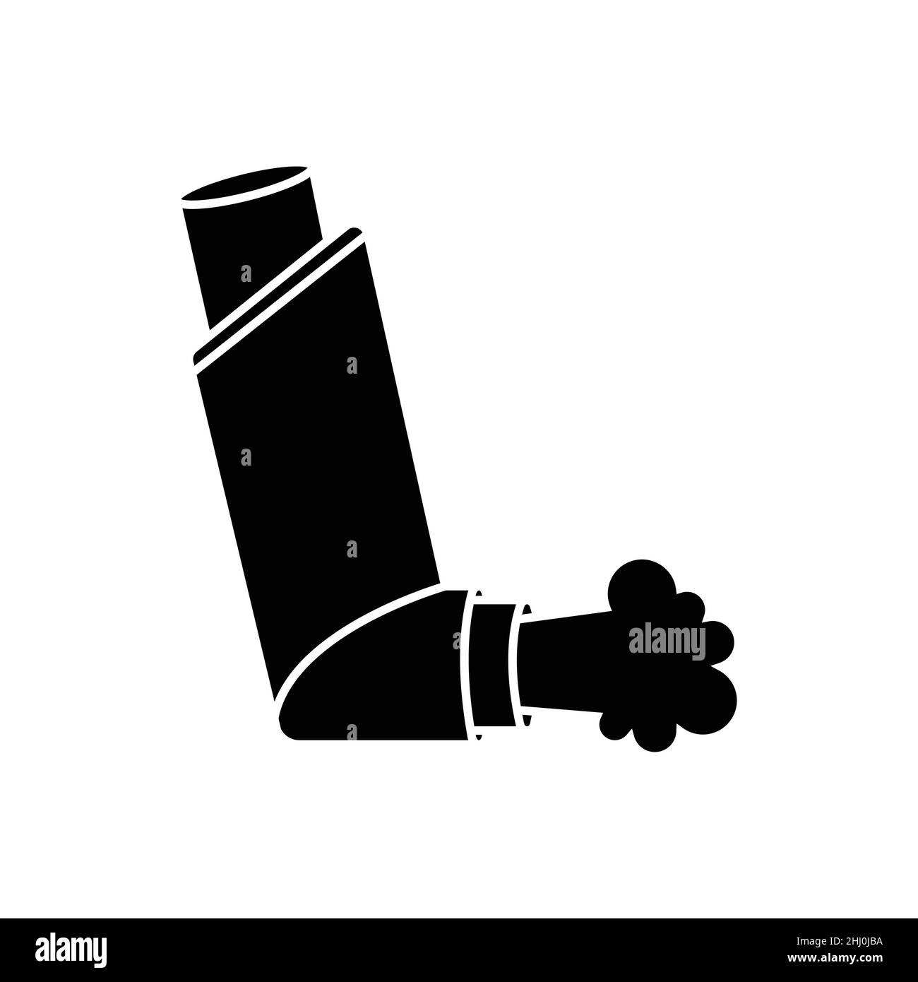 Illustration vectorielle d'un inhalateur pour asthmatiques.Dispositif médical pour le traitement des poumons.Style simple Illustration de Vecteur