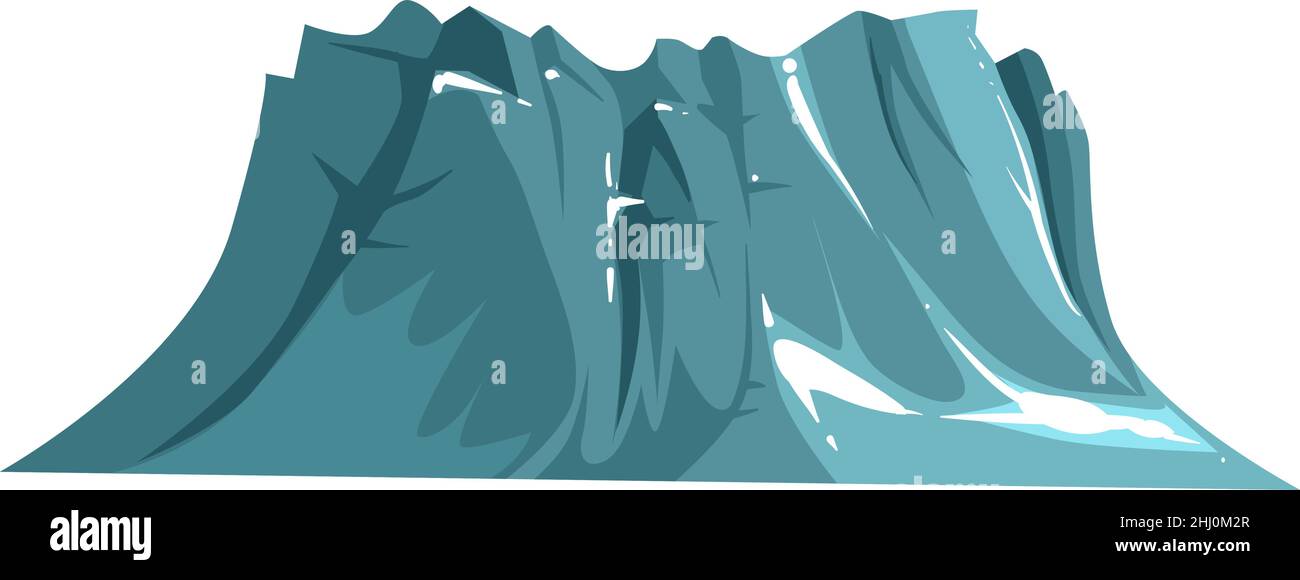 Hautes montagnes enneigées avec glace sur les falaises.Paysage naturel Illustration de Vecteur