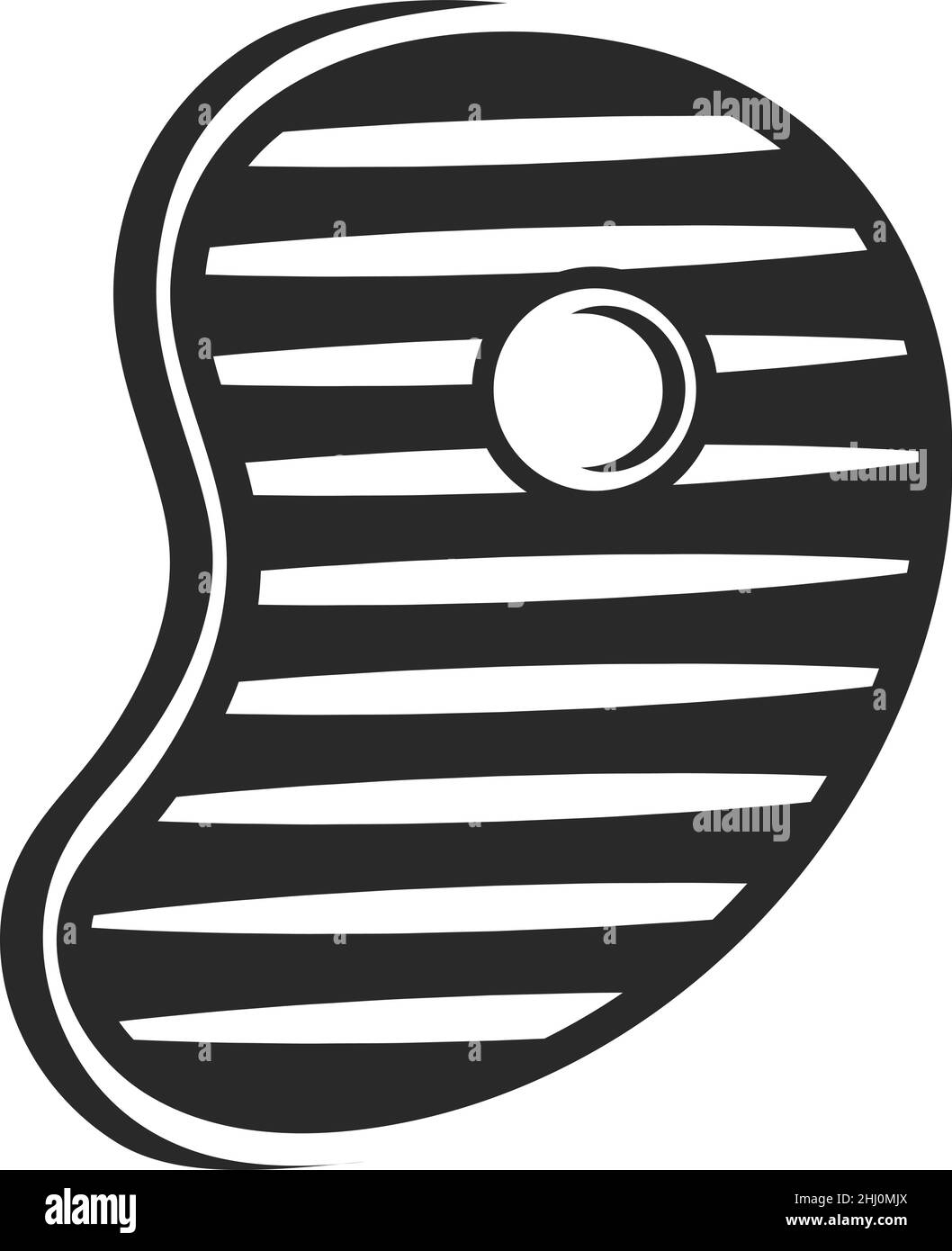 Icône de viande grillée.Logo Black Steak.Signe de rôti Illustration de Vecteur