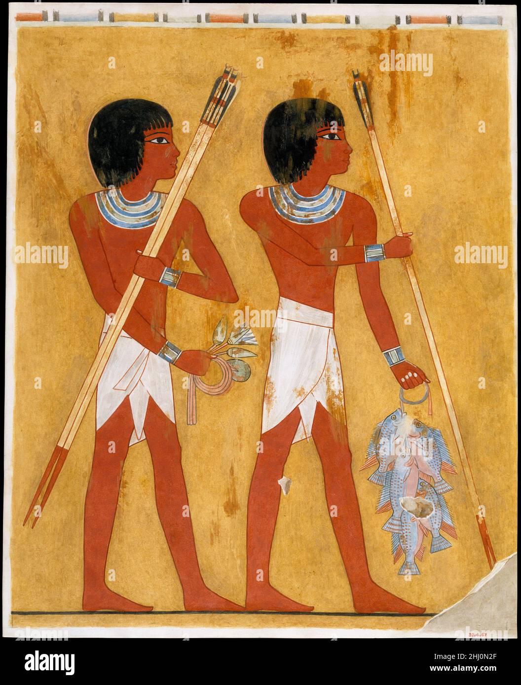 Détail d'une scène de pêche A.D. 1914–1916; env.1427–1400 C.-B. XXe siècle; original Nouveau Royaume Hugh R. Hopgood.Détail d'une scène de pêche 557719 Banque D'Images