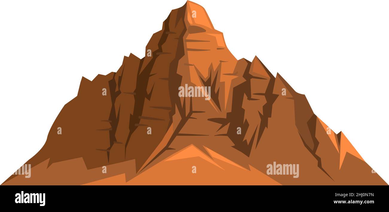 Montagnes du désert.Formation de pierre orange avec des canyons profonds Illustration de Vecteur