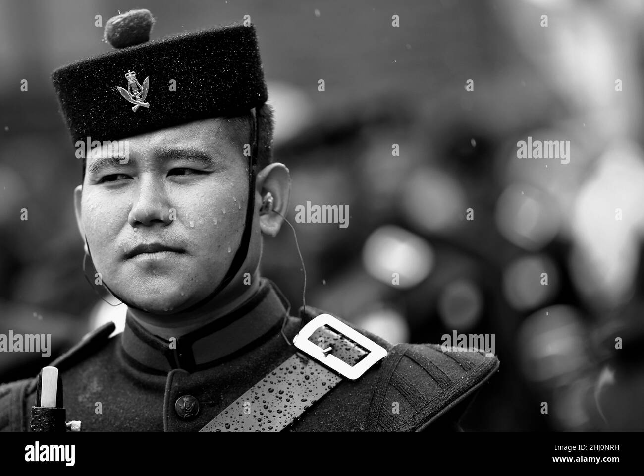 Brecon, Powys, pays de Galles, Gurkha Freedom Parade le 9th juin 2019.Le groupe de la Brigade de Gurkhas a dirigé la procession pendant la Parade de la liberté en B. Banque D'Images