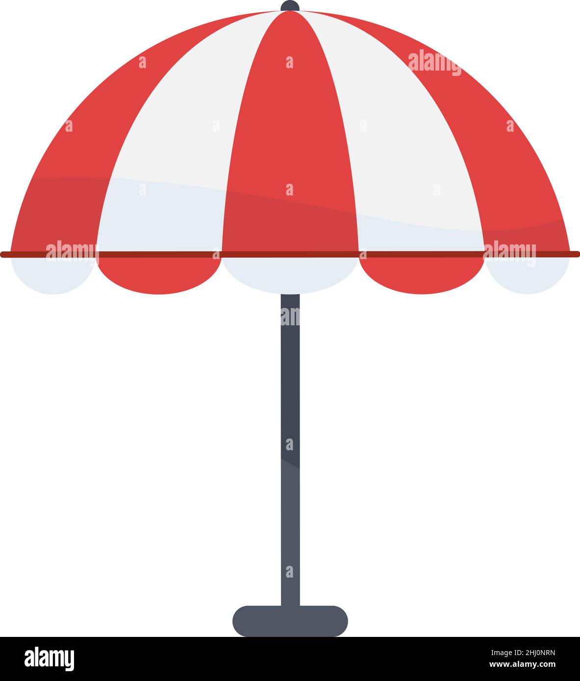 Parapluie de plage à rayures rouges.Café d'été Illustration de Vecteur