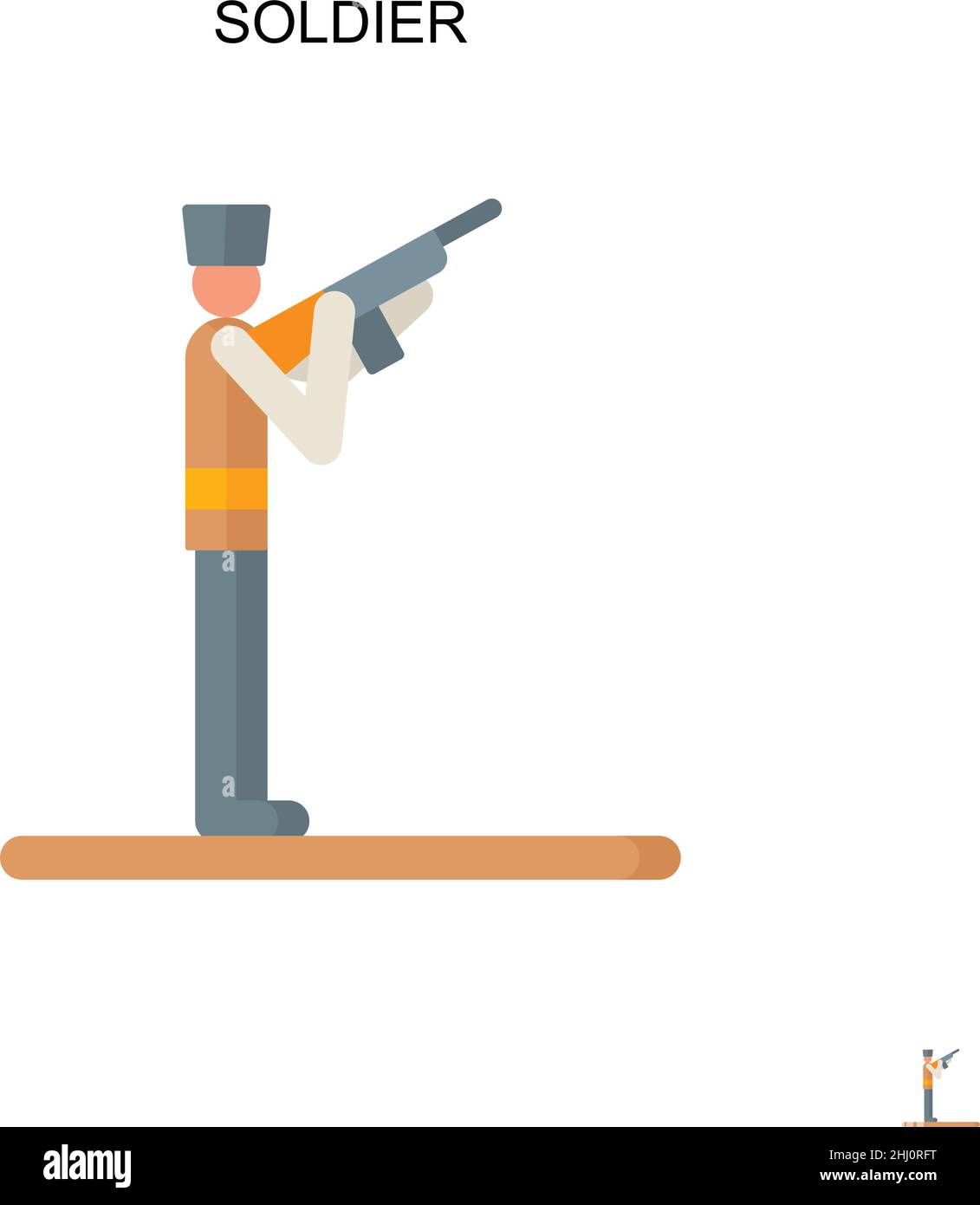 Icône de vecteur simple Soldier.Modèle de conception de symbole d'illustration pour élément d'interface utilisateur Web mobile. Illustration de Vecteur