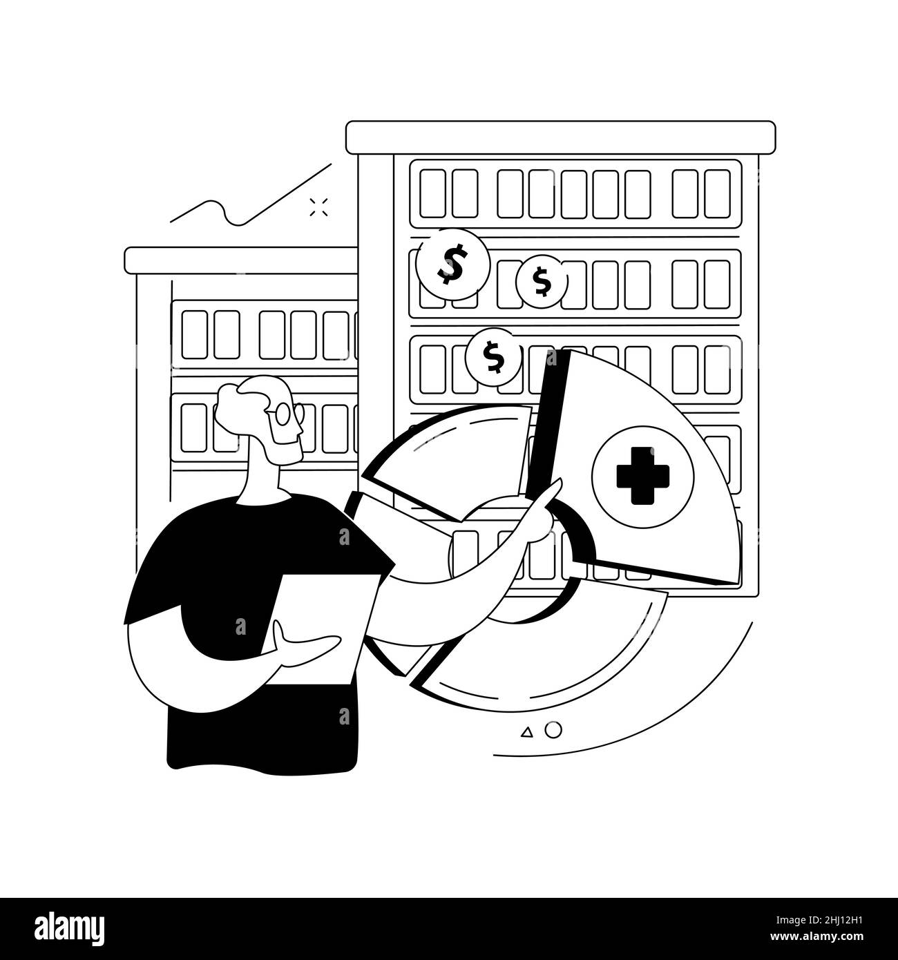 Dépenses de santé des retraités résumé concept vecteur illustration. Illustration de Vecteur