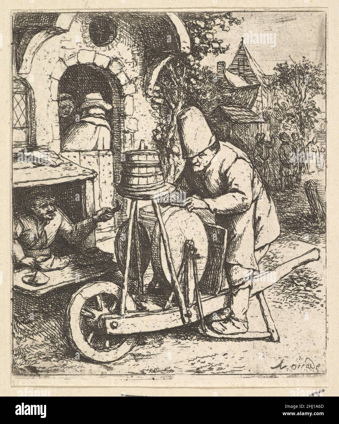 Le Knifegrinder 1610–85 Adriaen van Ostade Dutch.Le Knifegrinder 396250 Banque D'Images