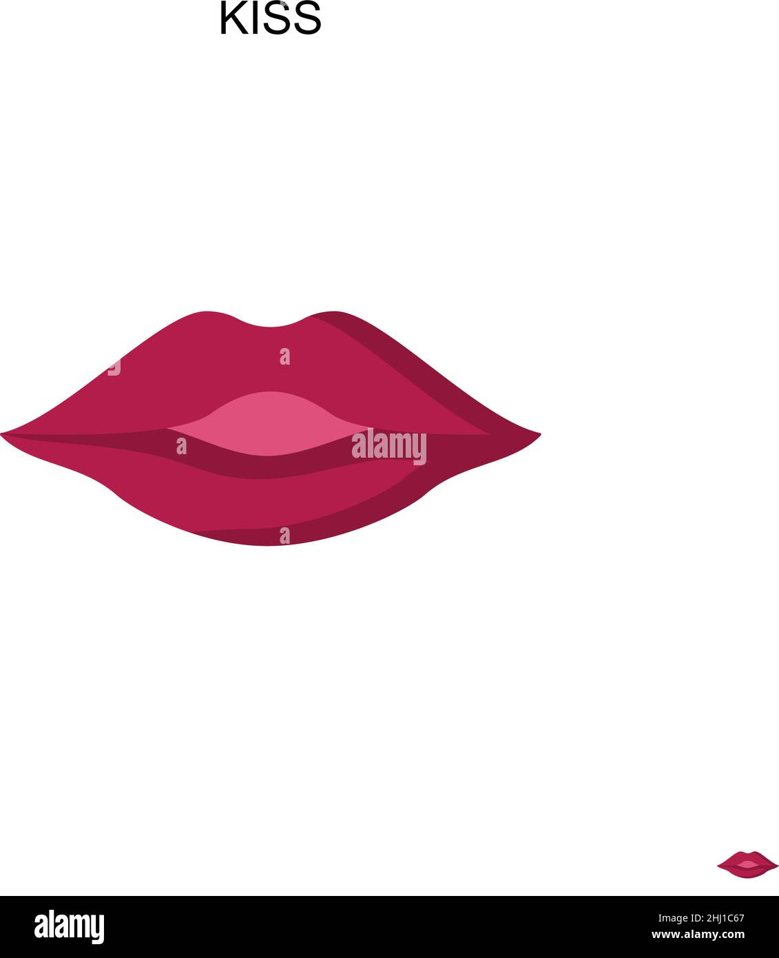 Icône de vecteur simple KISS.Modèle de conception de symbole d'illustration pour élément d'interface utilisateur Web mobile. Illustration de Vecteur