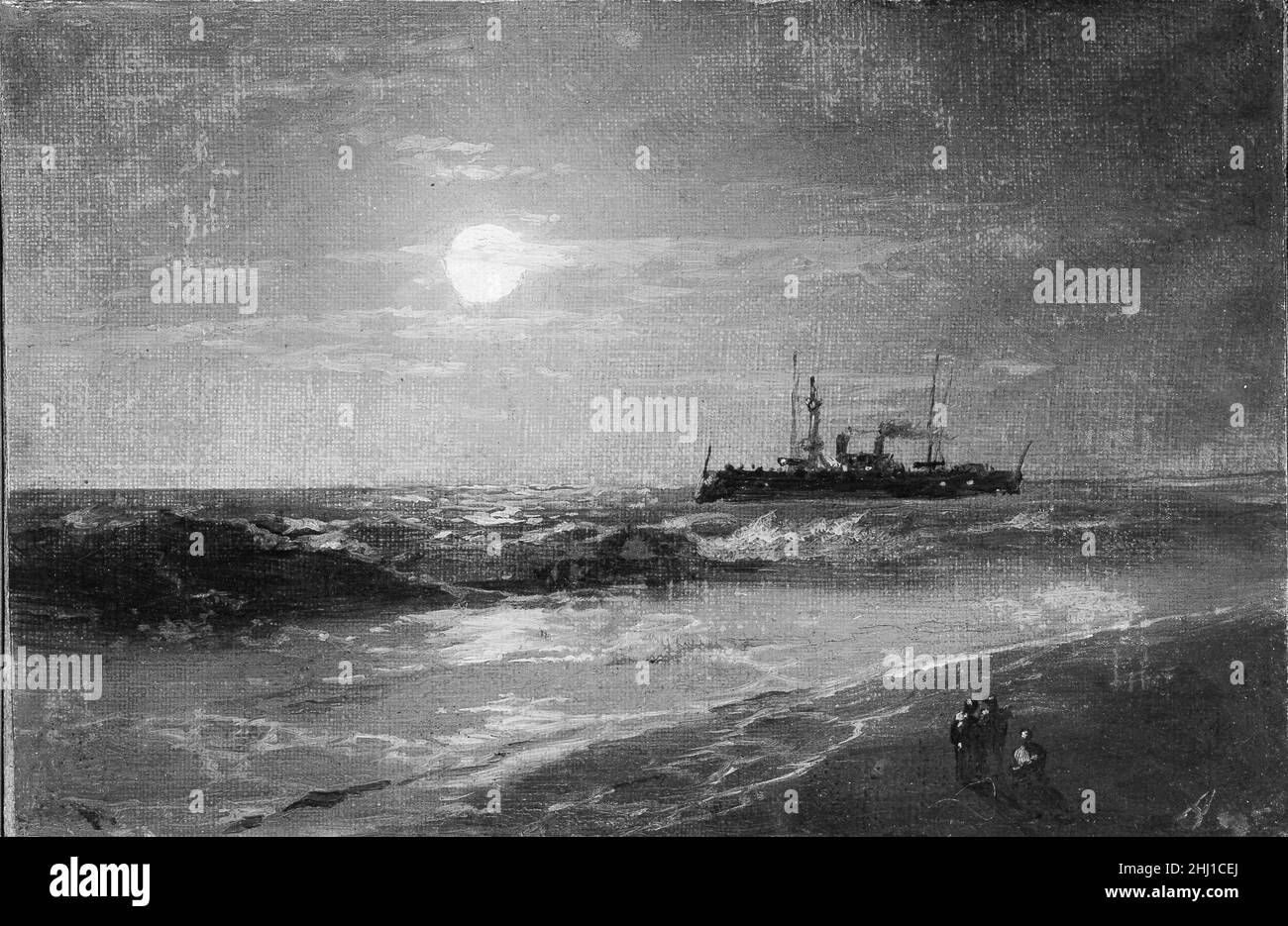 Navire par Moonlight Ivan Konstantinovich Aivazovsky russe.Bateau par Moonlight 437979 Banque D'Images
