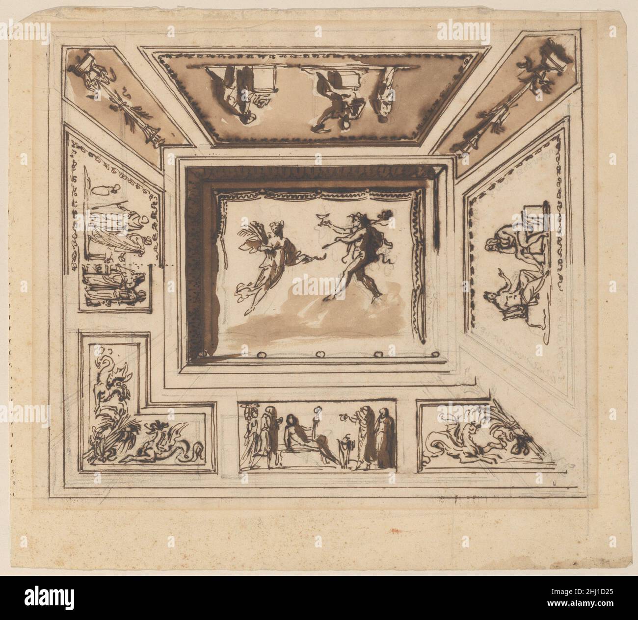 Conception pour un plafond n.d..Cercle de Felice Giani italien.Conception pour un plafond 389912 Banque D'Images