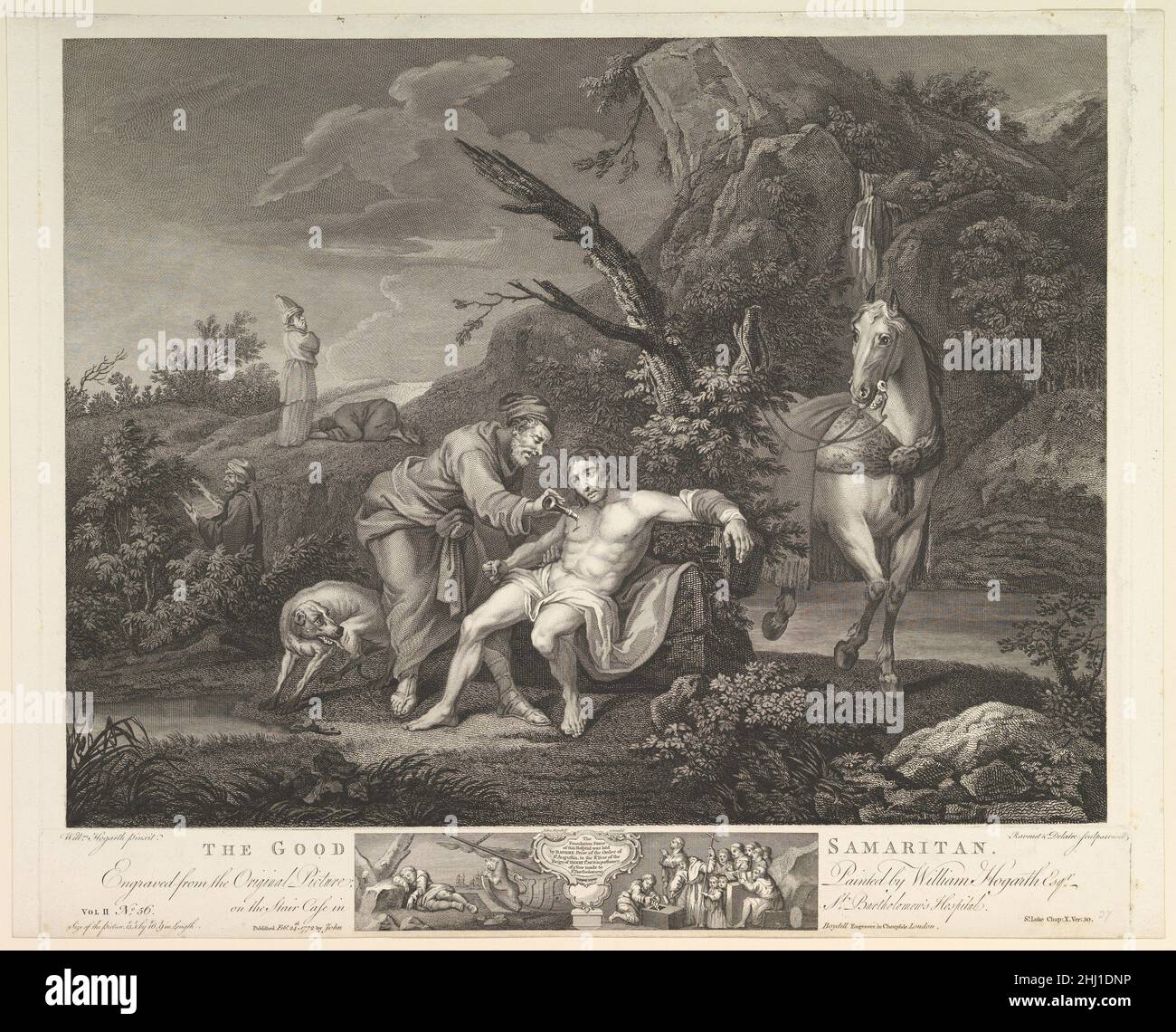 Le bon Samaritain (St.Luc, CH. 10, ver.30) février 24,1772 Simon Francis Ravenet, le français aîné.Le bon Samaritain (St.Luc, CH. 10, ver.30) 421498 Banque D'Images