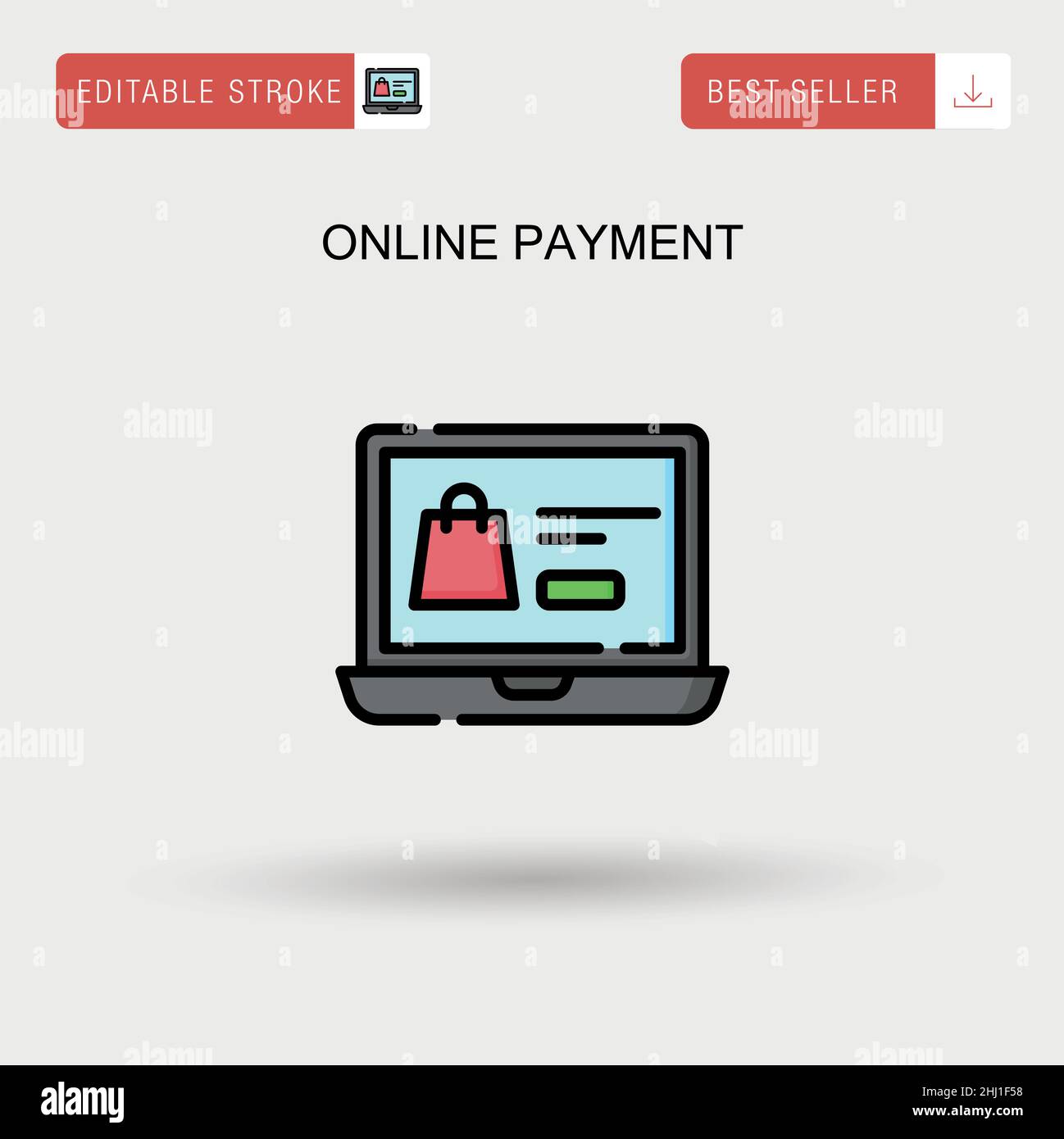 Icône de scénario simple de paiement en ligne. Illustration de Vecteur