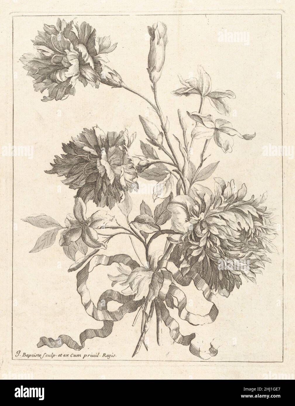 [Petits bouquets attachés avec Un ruban] 1656–99 Jean-Baptiste Monnoyer Français.[Petits bouquets attachés avec Un ruban] 354156 Banque D'Images