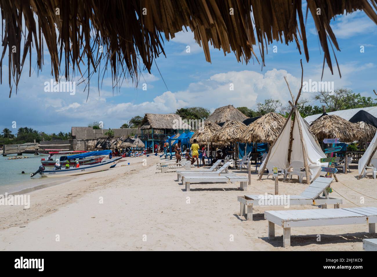 Isla Tierra Bomba est une île colombienne au large de la côte de Cartagena de Indias. Banque D'Images