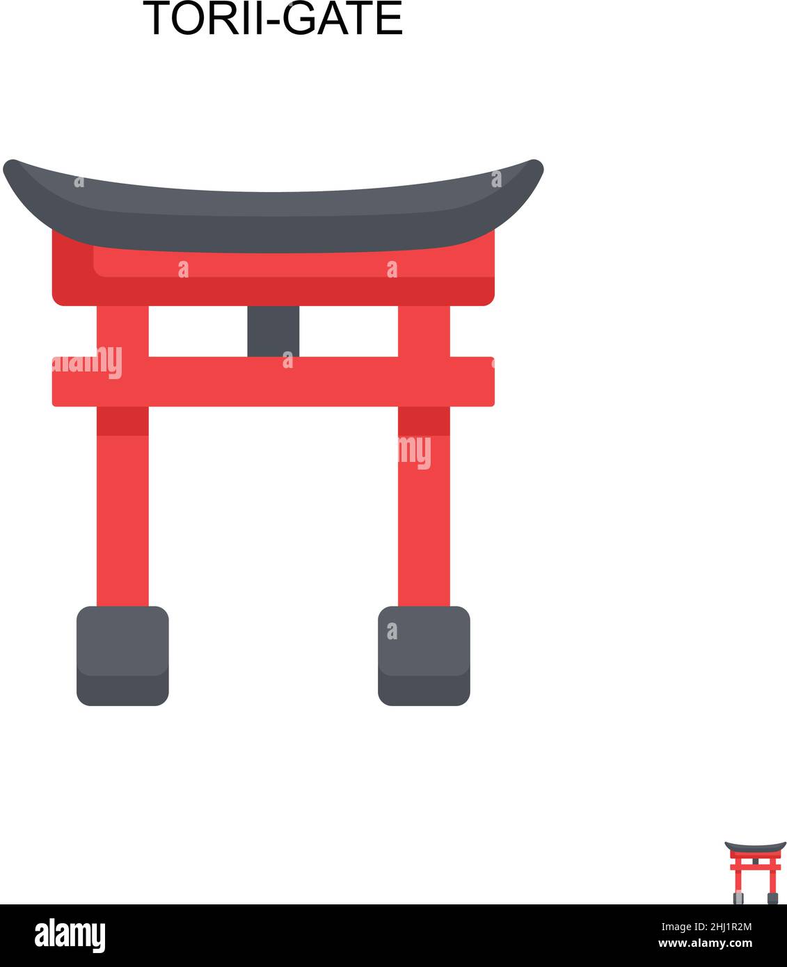 Icône de vecteur simple torii-gate.Modèle de conception de symbole d'illustration pour élément d'interface utilisateur Web mobile. Illustration de Vecteur