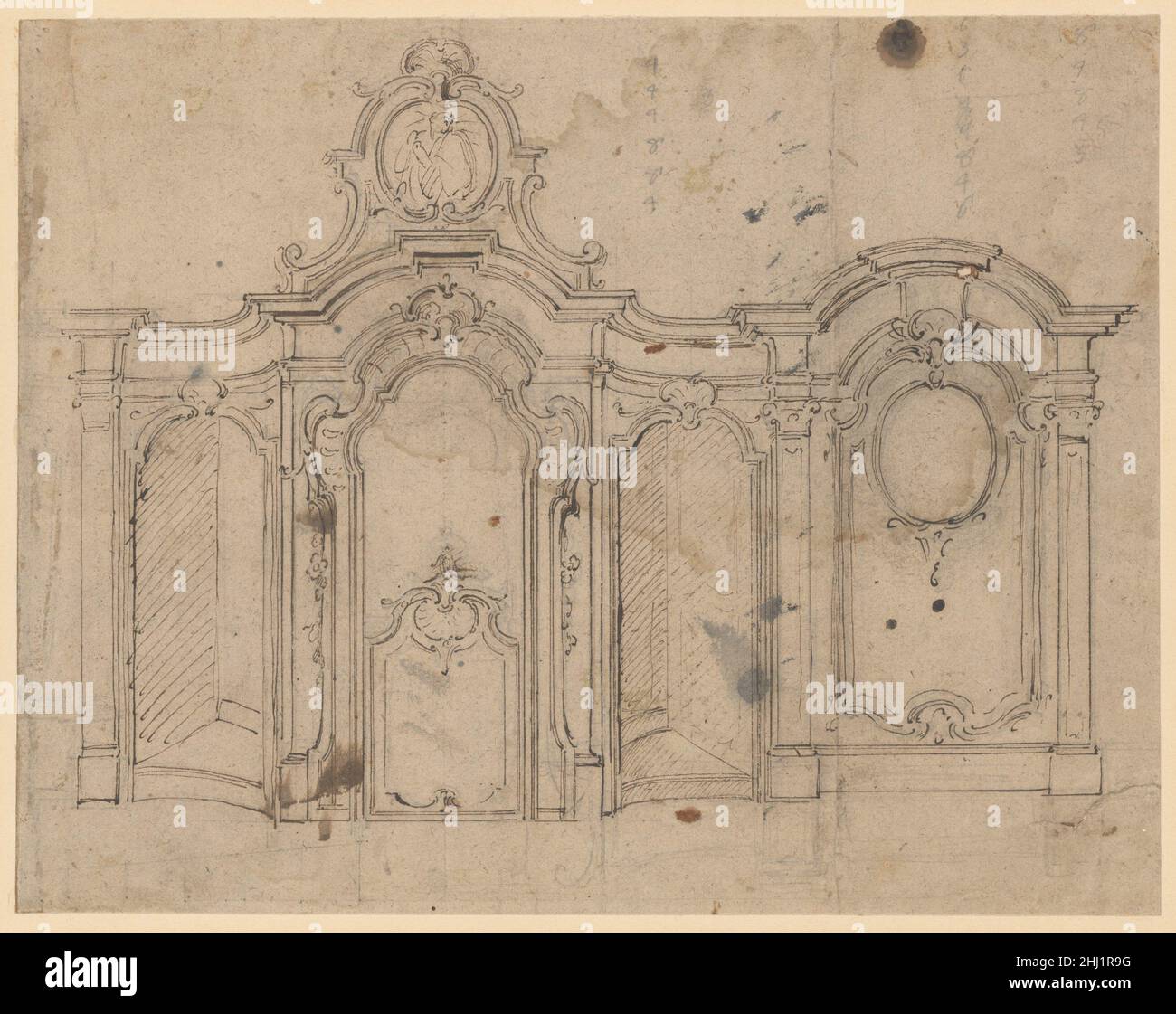 Design pour un confessionnel ca.1750 Anonyme, flamand, 18th siècle flamand.Conception pour un confessionnel 389916 Banque D'Images