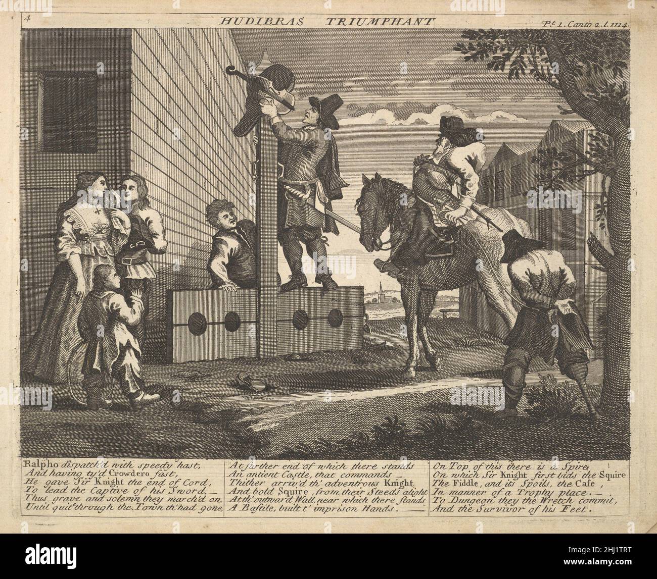 Hudibras triomphant (planche 4 : illustrations des Hudibras de Samuel Butler) 1725–30 (?)Après William Hogarth British.Hudibras triomphant (planche 4 : illustrations des Hudibras de Samuel Butler) 415385 Banque D'Images