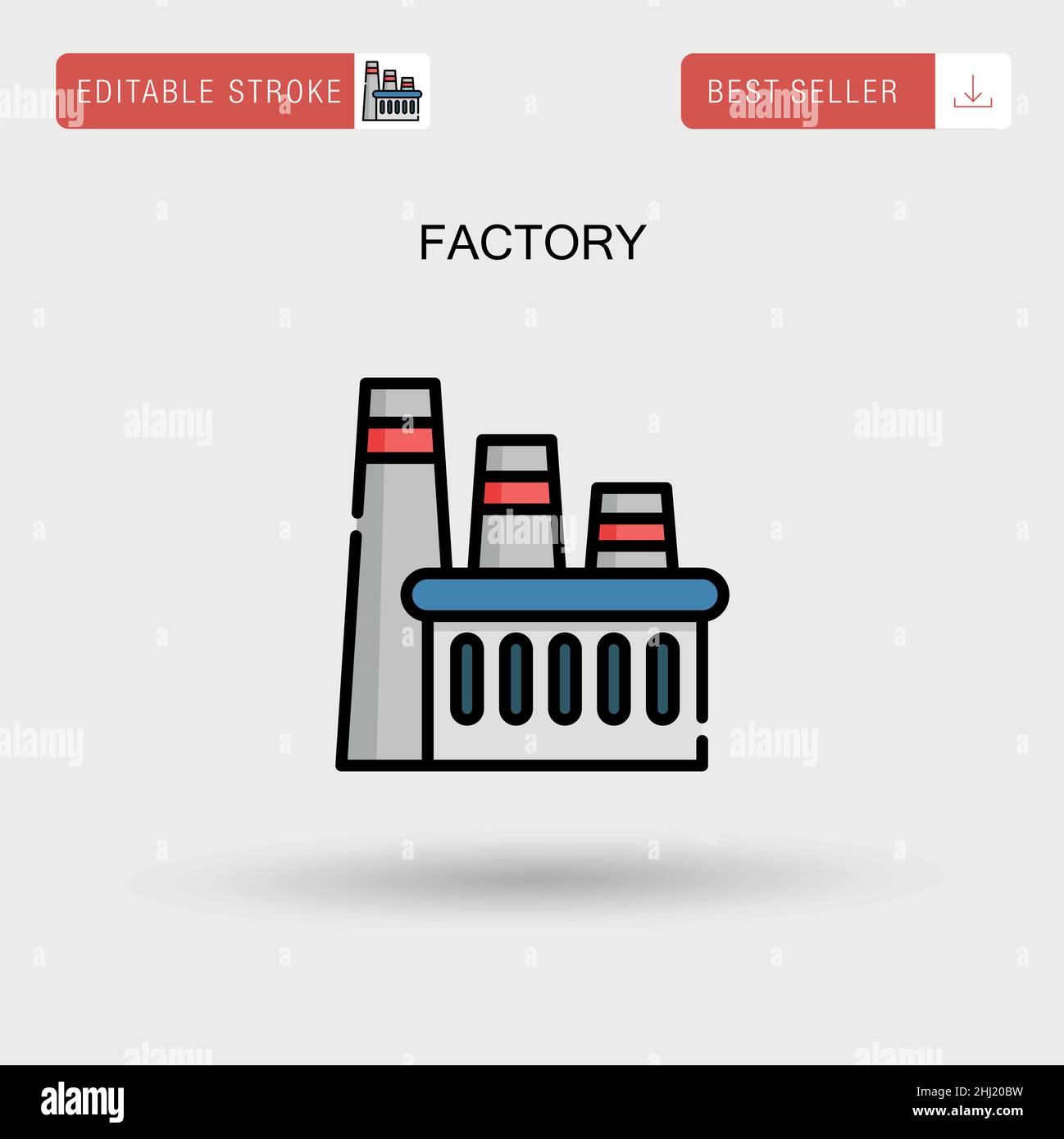 Icône de vecteur simple usine. Illustration de Vecteur