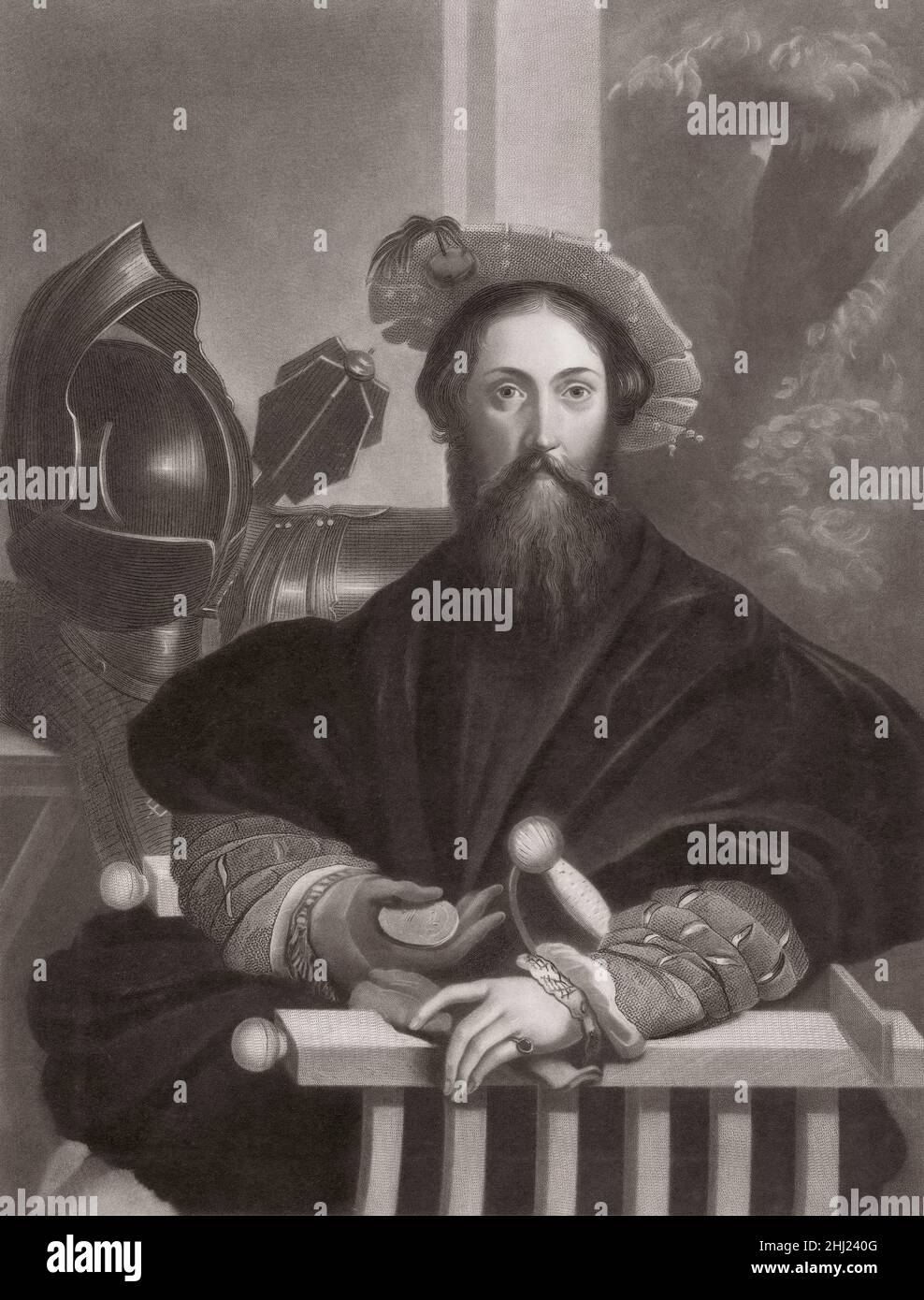 Christopher Columbus, 1451 - 1506, navigateur italien, optimisé numériquement Banque D'Images
