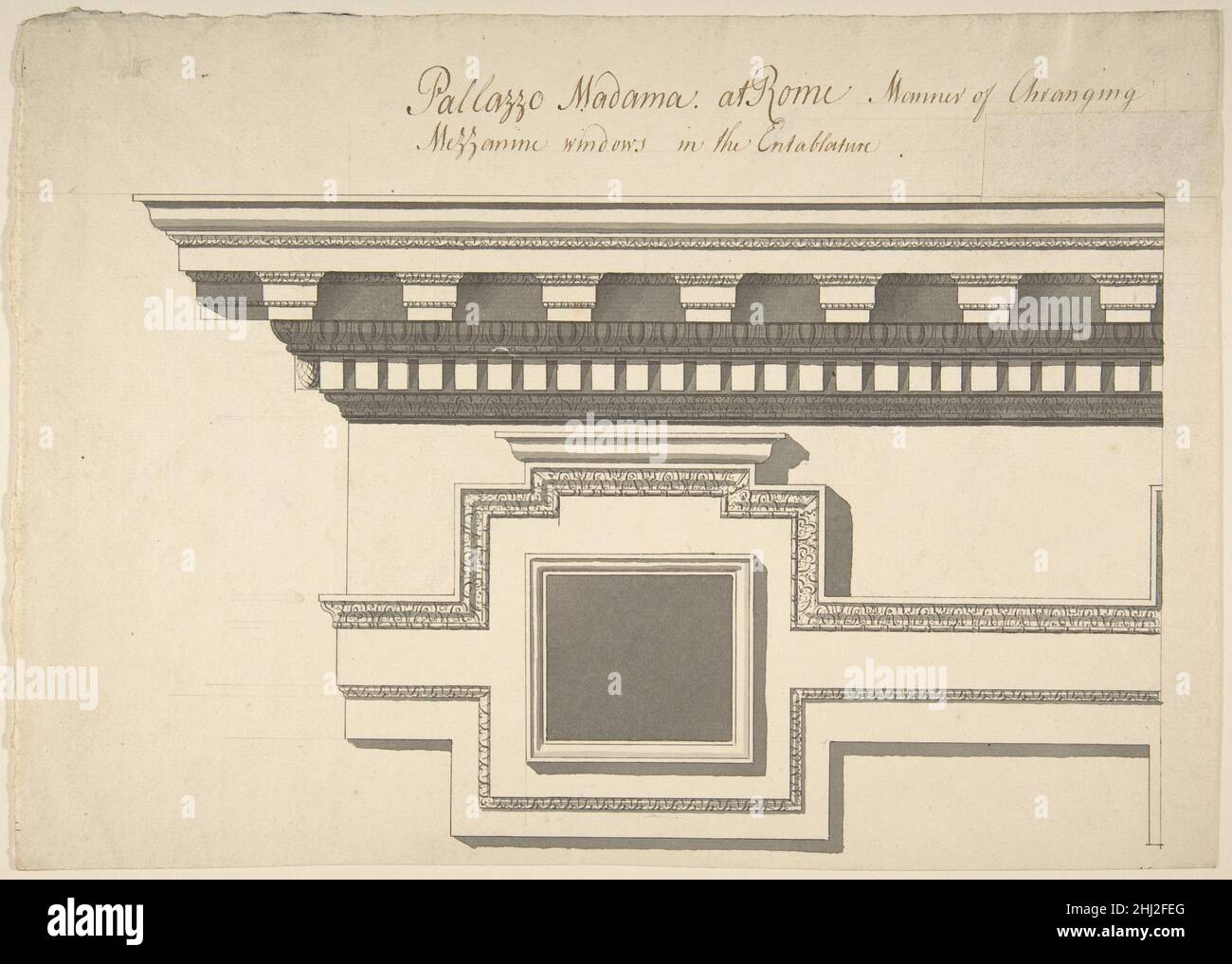 Fenêtre mezzanine, Palazzo Madama ca.1750–55 Sir William Chambers British, né en Suède.Fenêtre mezzanine, Palazzo Madama 362942 Banque D'Images