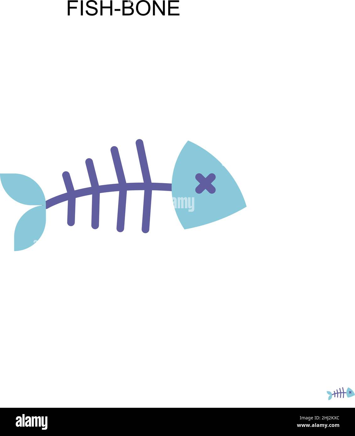 Icône de vecteur simple Fish-bone.Modèle de conception de symbole d'illustration pour élément d'interface utilisateur Web mobile. Illustration de Vecteur