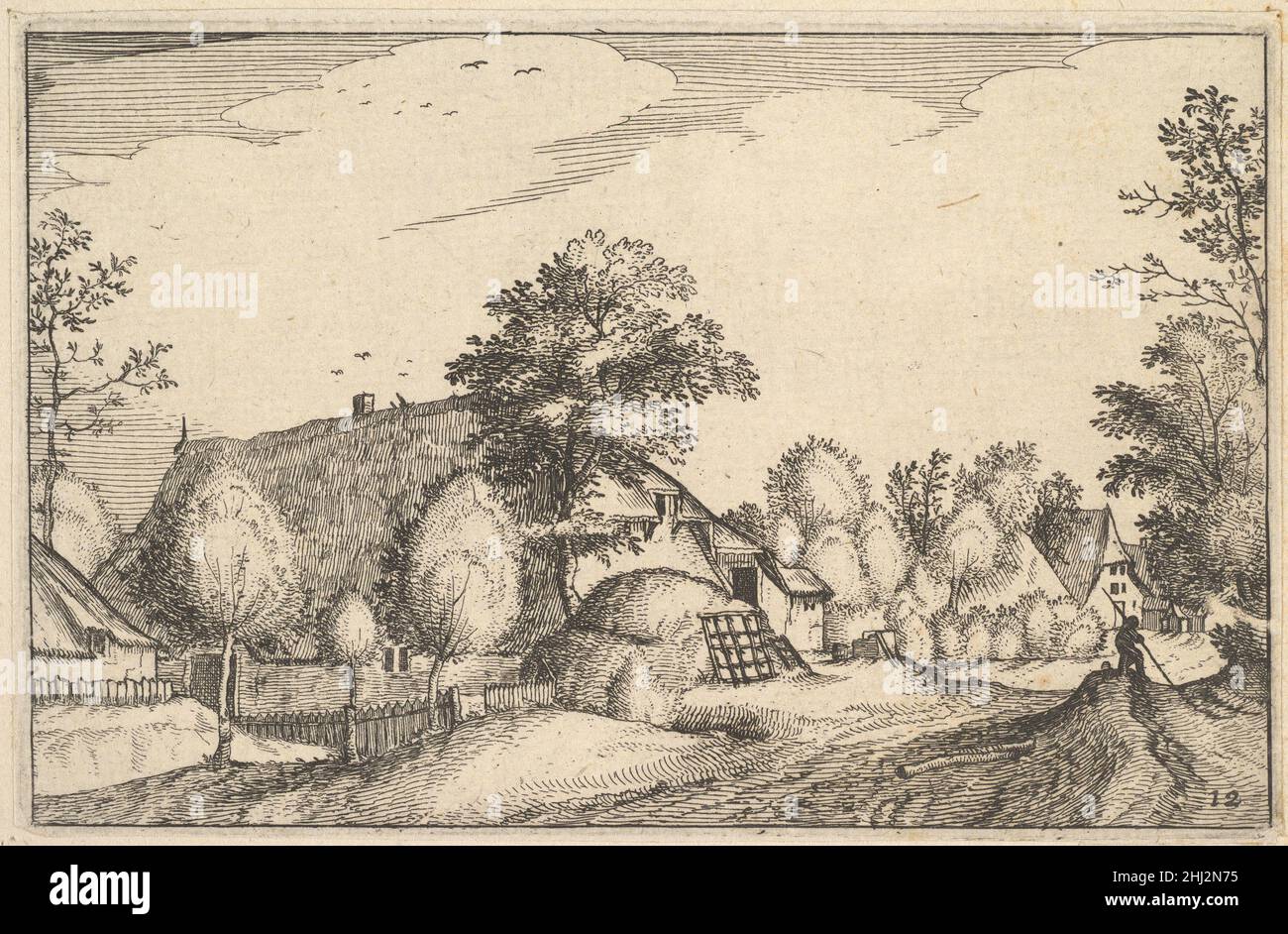 Chemin du village, planche 12 de Regiunculae et Villae aliquot Ducatus Brabantiae ca.1610 Claes Jansz.Visscher Néerlandais.Chemin du village, planche 12 de Regiunculae et Villae aliquot Ducatus Brabantiae 415305 Banque D'Images