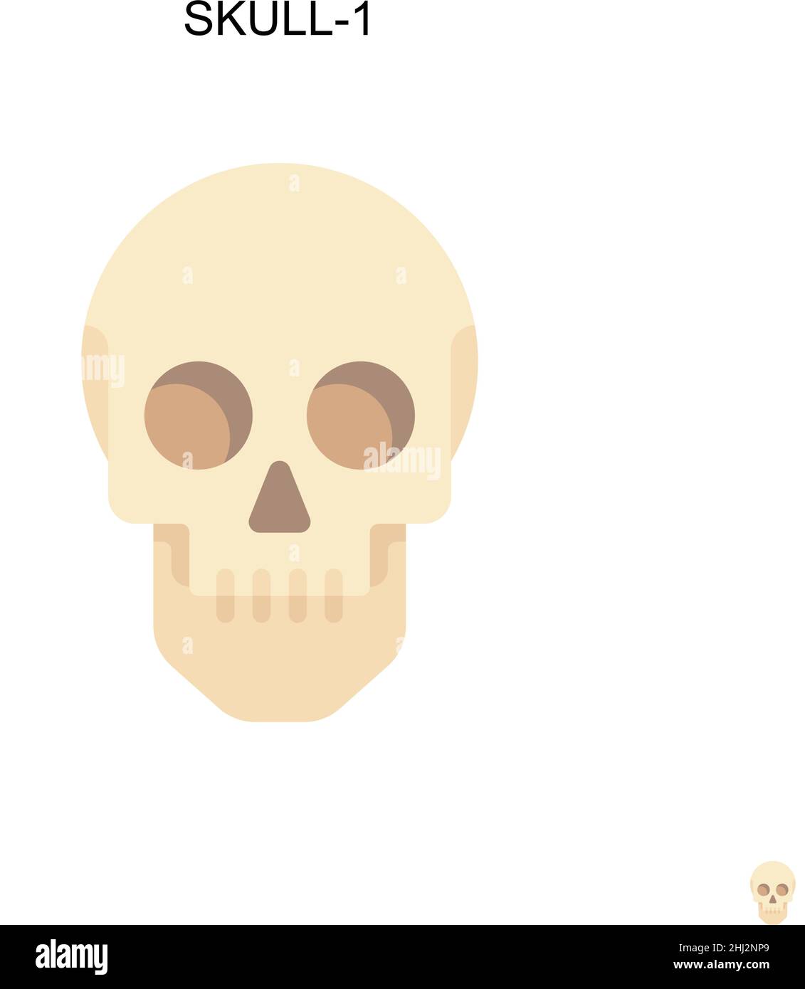 Icône de vecteur simple Skull-1.Modèle de conception de symbole d'illustration pour élément d'interface utilisateur Web mobile. Illustration de Vecteur