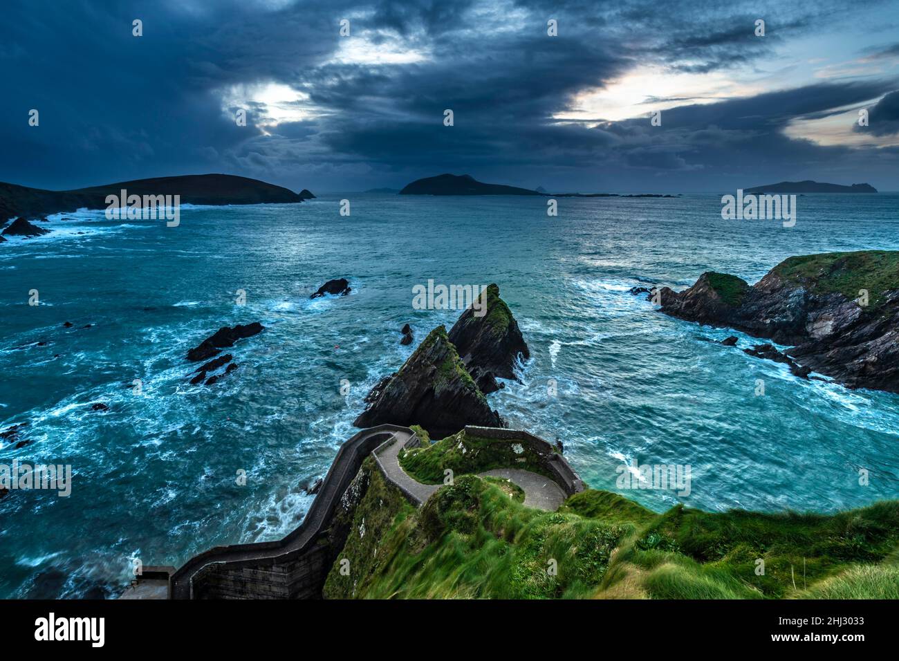 Dunquin Pier sur Slea Head Drive, Dingle Peninsula, Kerry, Irlande Banque D'Images