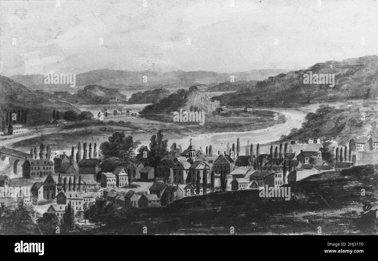 Une ville sur la rivière Mohawk dans le centre de l'État de New York (?)1811 environ1813 Pavel Petrovich Svinin russe.Une ville sur la rivière Mohawk dans le centre de l'État de New York (?)12752 Banque D'Images