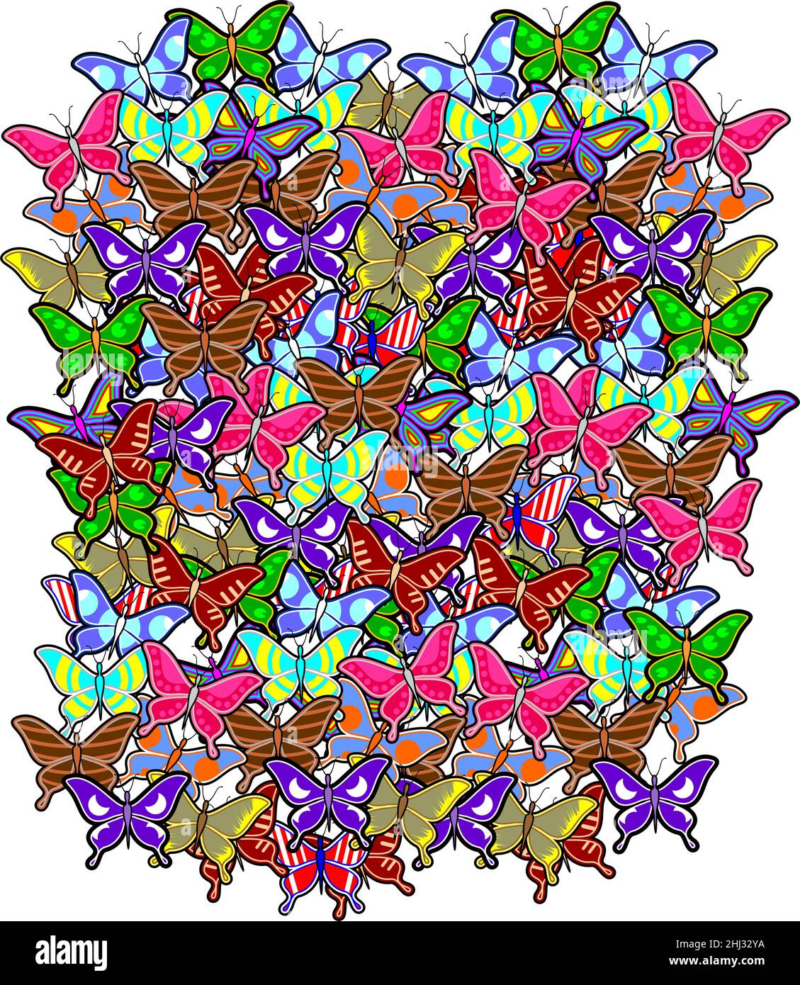 Les papillons de couleur Illustration de Vecteur