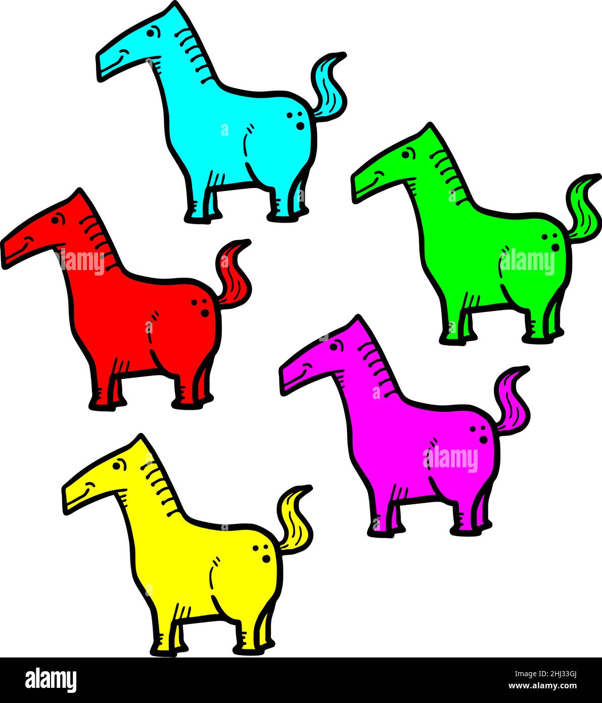 Équipe de chevaux Illustration de Vecteur