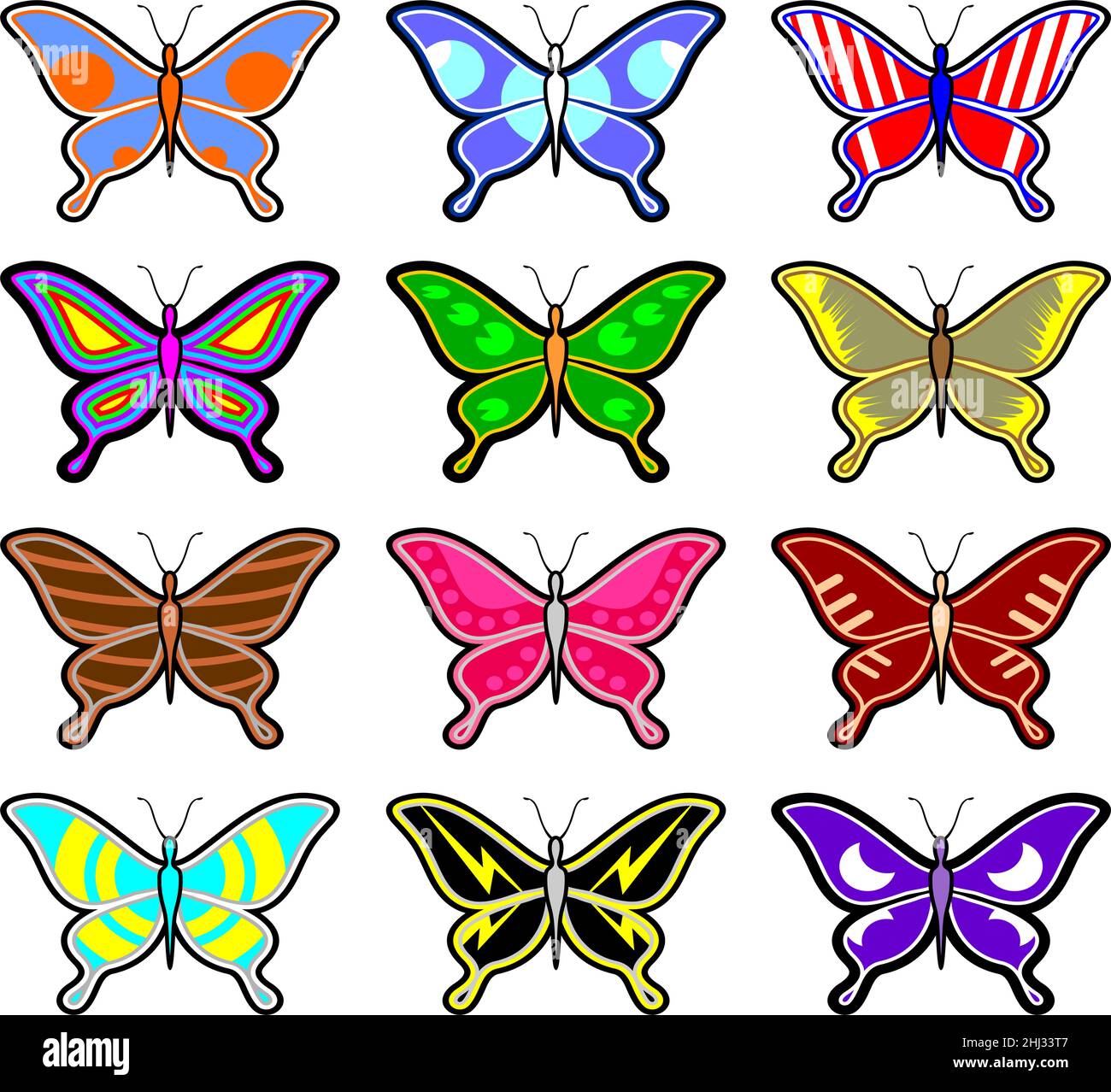 Collection de papillons Illustration de Vecteur