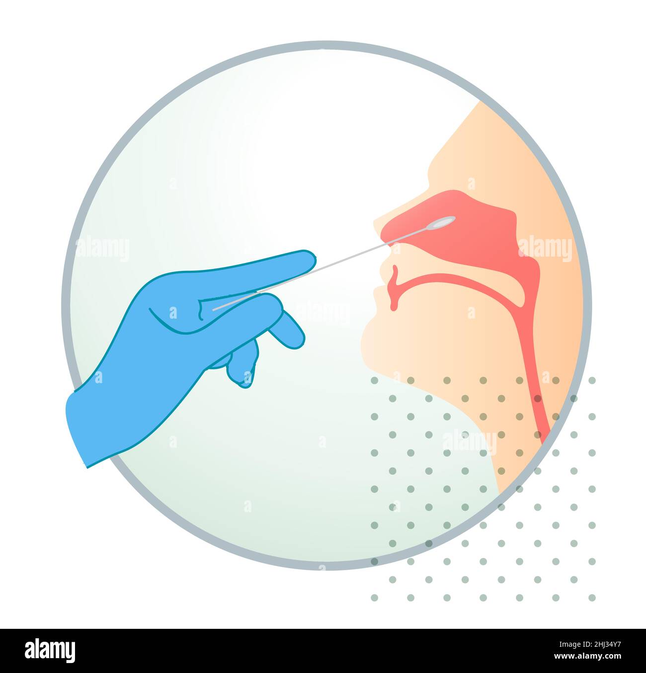 Écouvillon nasal - tests PCR - icône comme fichier eps 10. Illustration de Vecteur