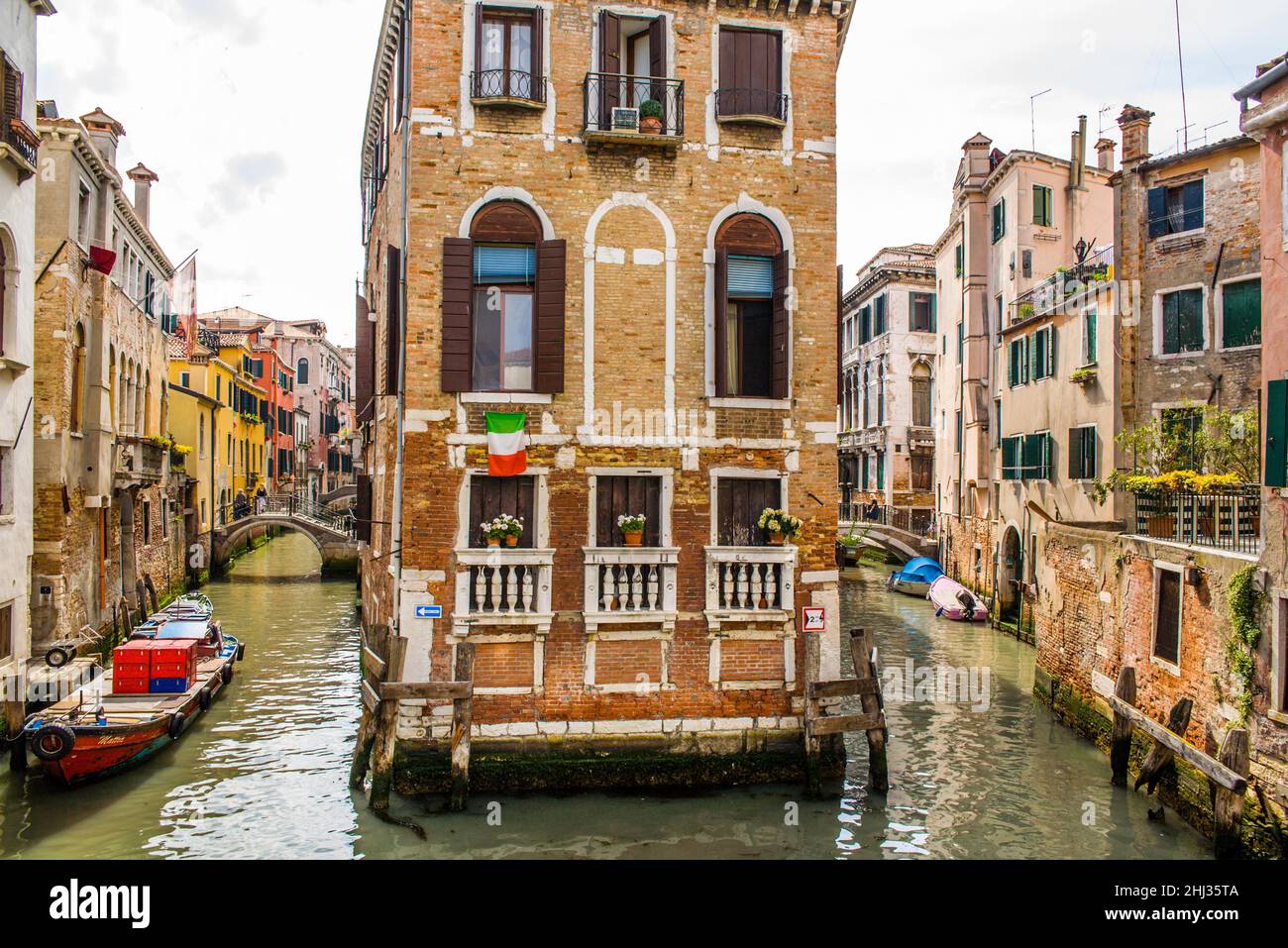 Canaux dans le quartier Castello, Venise, ville lagon, Vénétie, Italie,Venise, Vénétie, Italie Banque D'Images