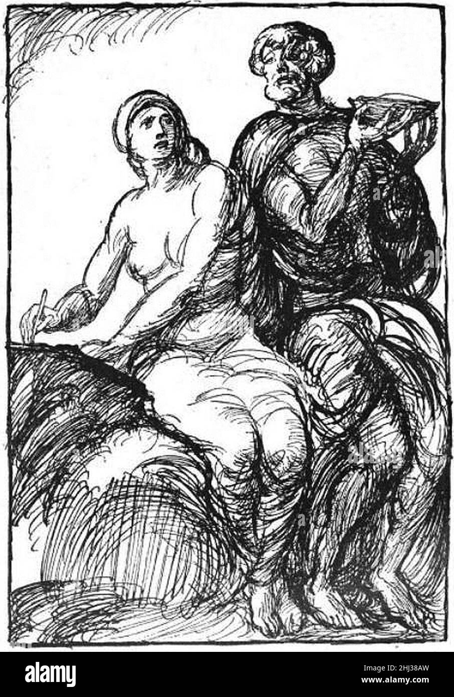 Sága et Odin par Robert Engels. Banque D'Images