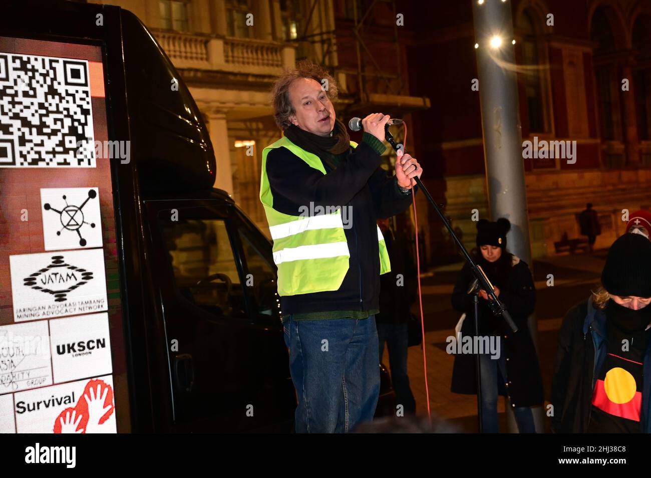 Londres, Royaume-Uni.Janvier 26th 2022.Manifestation au Musée des sciences de Londres en tant qu’accord de parrainage des peuples indigènes slam Adani.Crédit : Picture Capital/Alamy Live News Banque D'Images