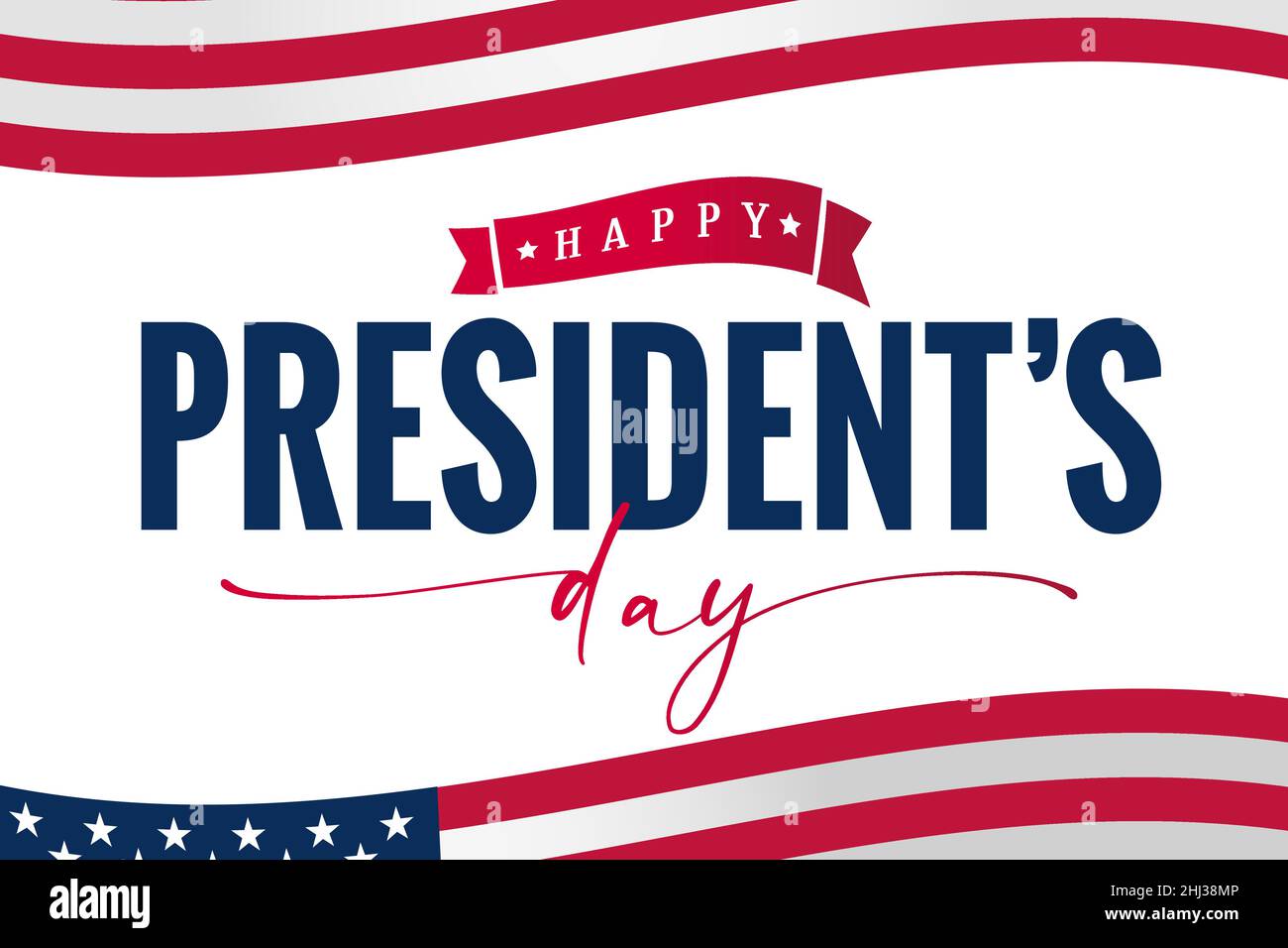 Bannière lettrage USA de Presidents Day.Motif typographique Happy President's Day pour affiche ou carte de vœux.Illustration vectorielle Illustration de Vecteur