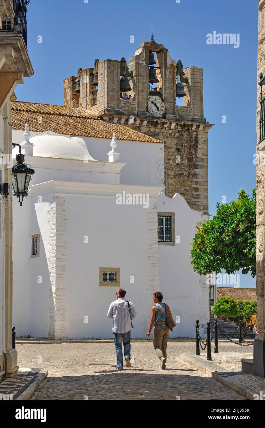 Cathédrale de Faro, Largo da se, Vieille ville, Faro, région de l'Algarve, Portugal Banque D'Images