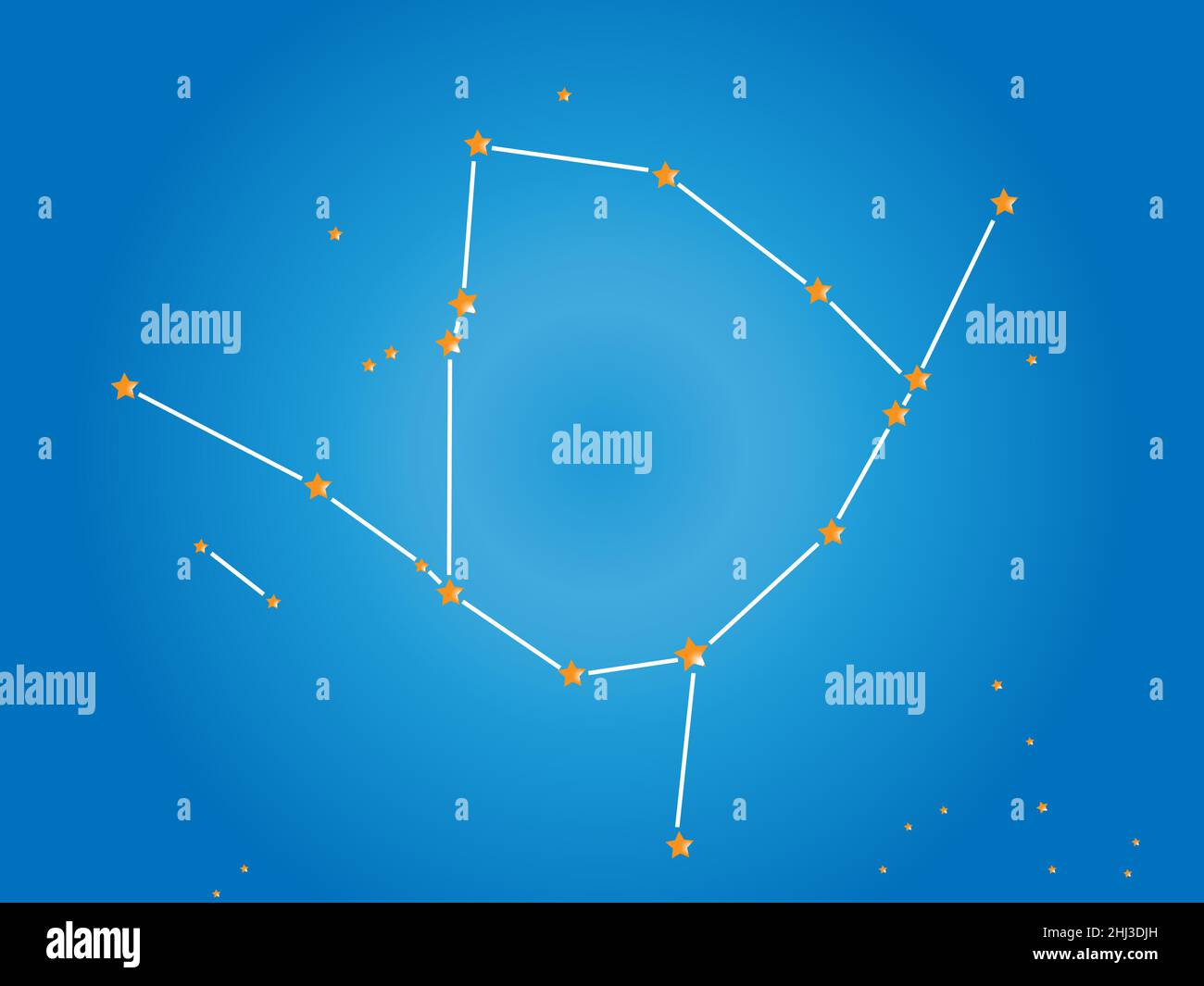 Ophiuchus constellation étoiles dans l'espace.Zodiaque signe les lignes de constellation d'Ophiuchus.Illustration vectorielle. Illustration de Vecteur