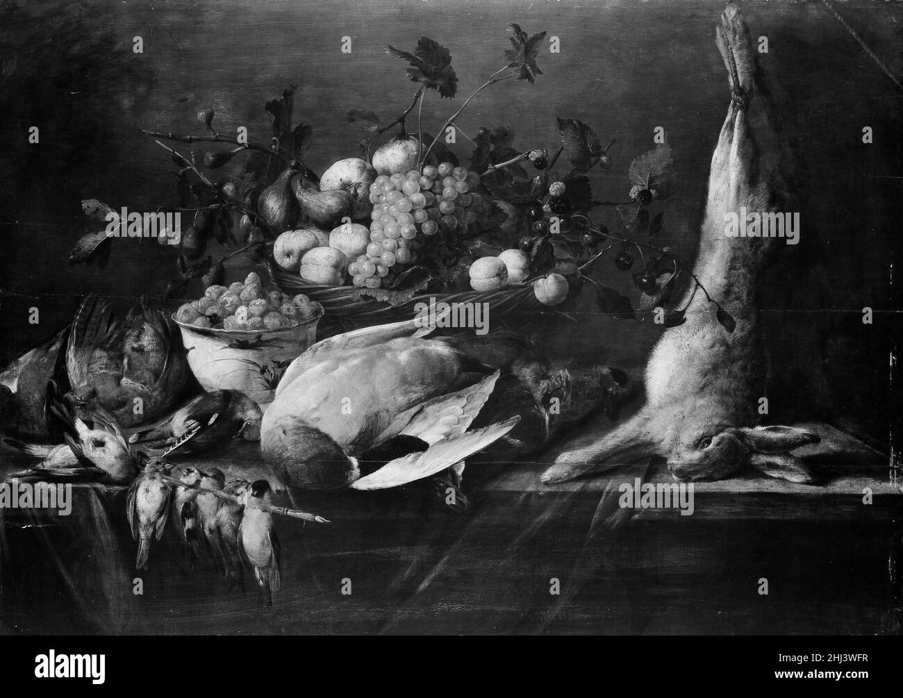 STILL Life of fruit and Game 1645 Pieter van Overschee Flamand.Encore vie de fruit et de jeu 437238 Banque D'Images